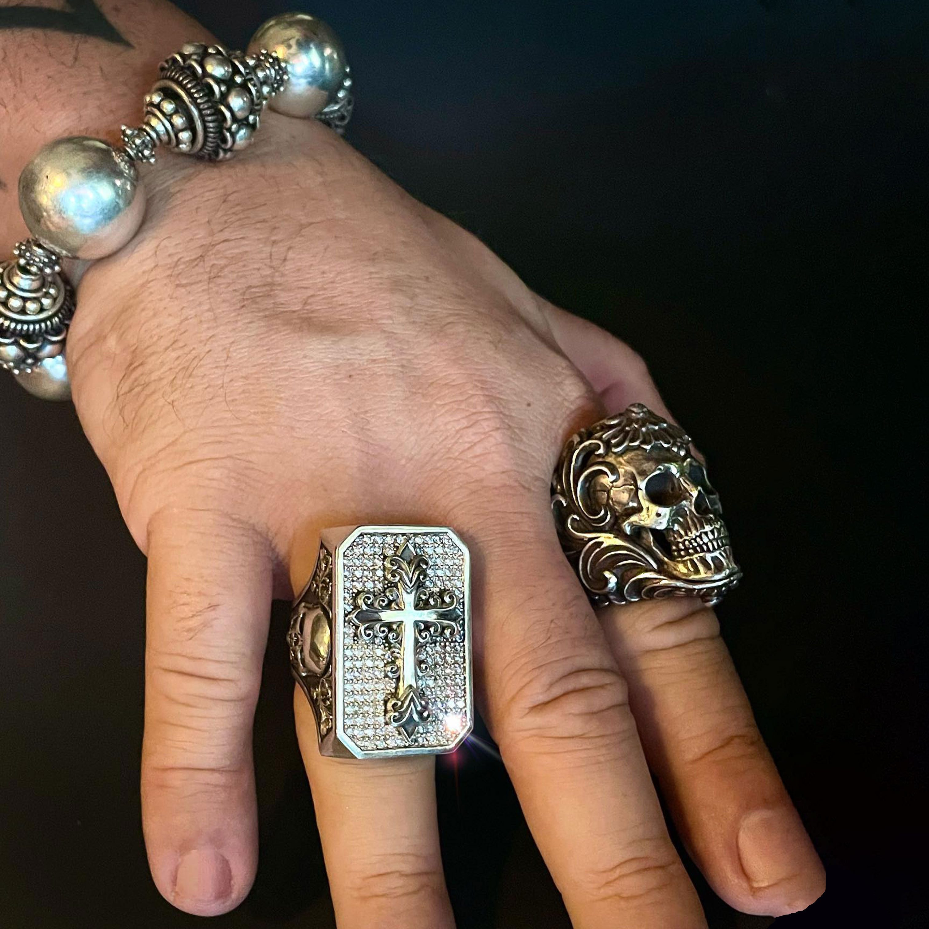 Polish Crusader Cross Skull Ring (The last 26 items in stock)