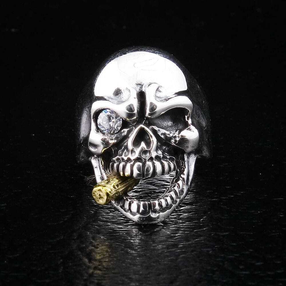 Diamond Eye Mafia Skull Biker Ring