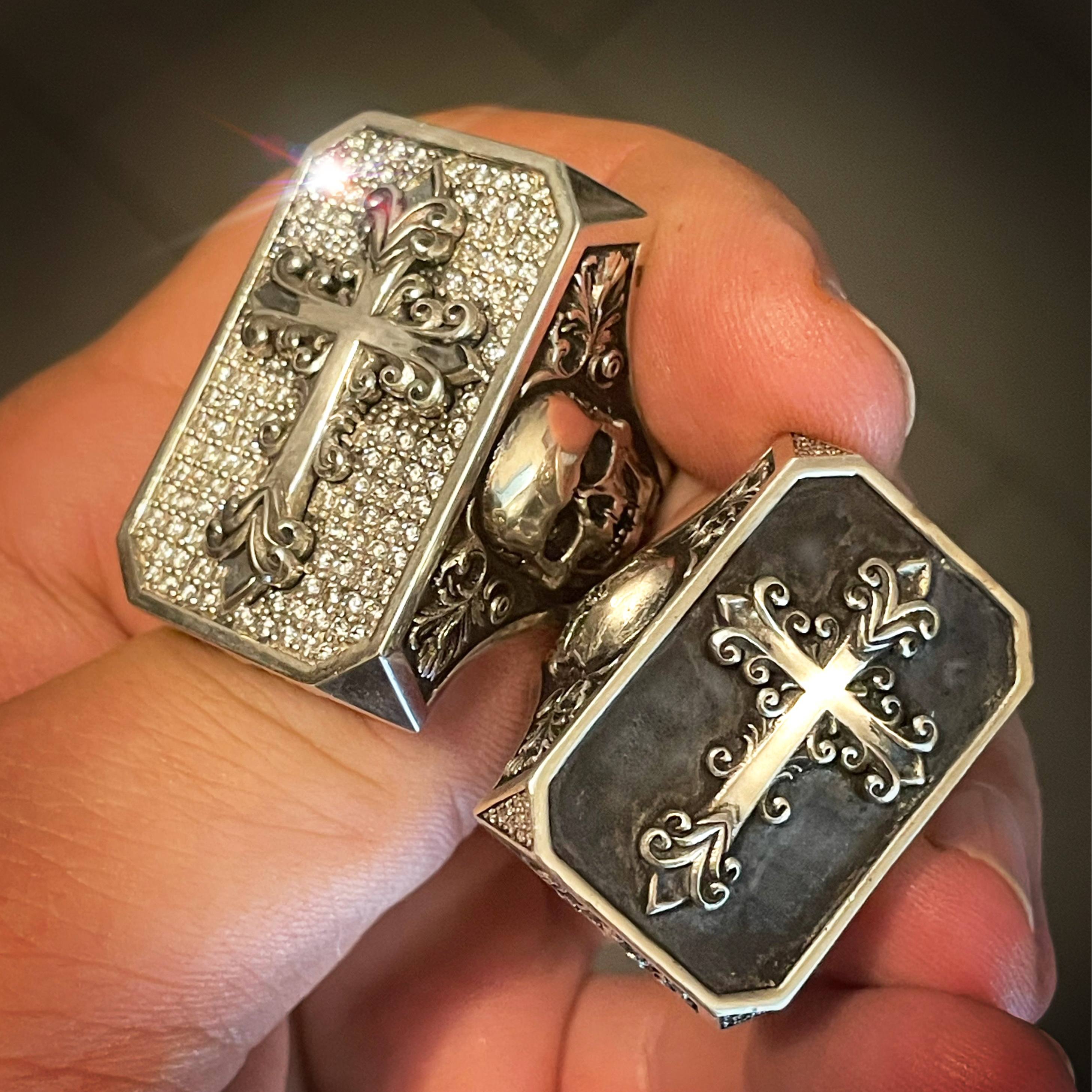 Polish Crusader Cross Skull Ring (The last 26 items in stock)