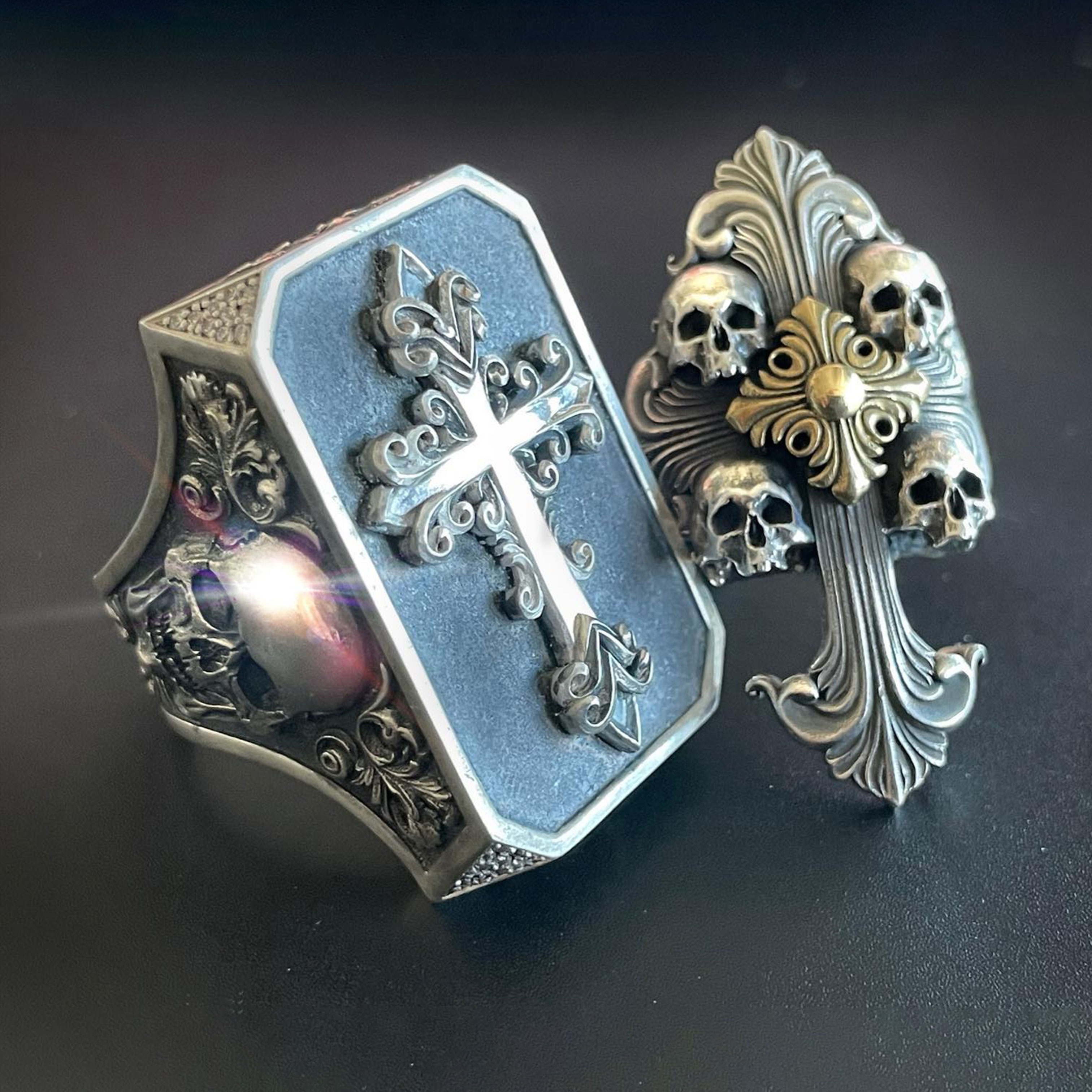 Polish Crusader Cross Skull Ring (The last 26 items in stock)