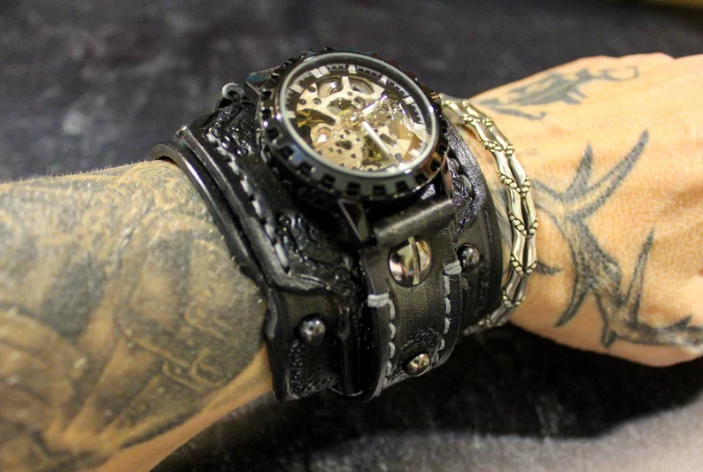 Men's  Burnt Looking Cuff Watch