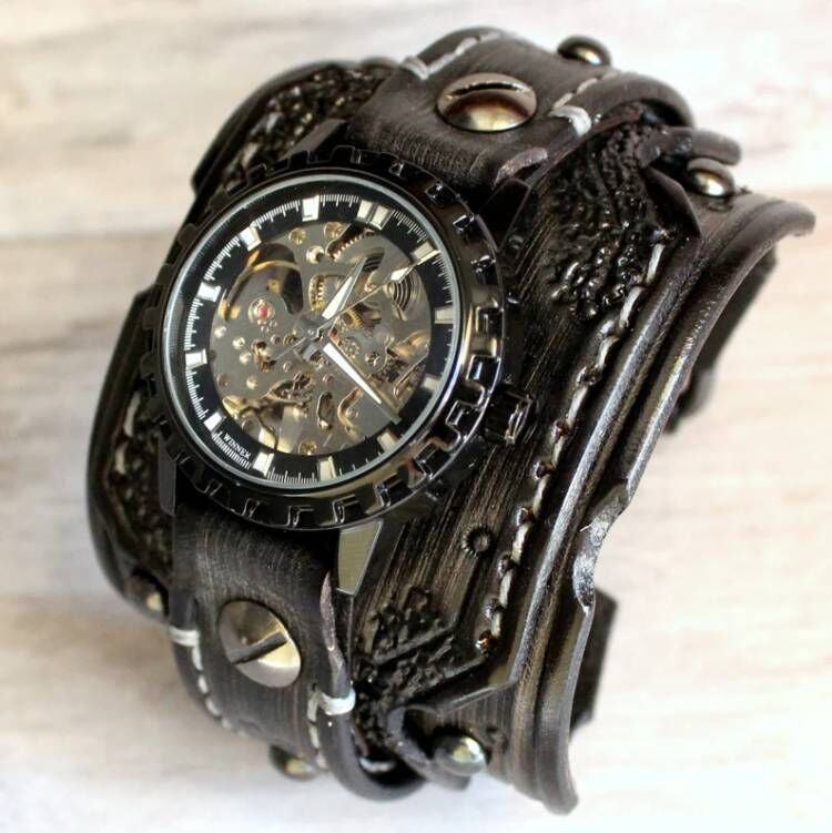 Men's  Burnt Looking Cuff Watch
