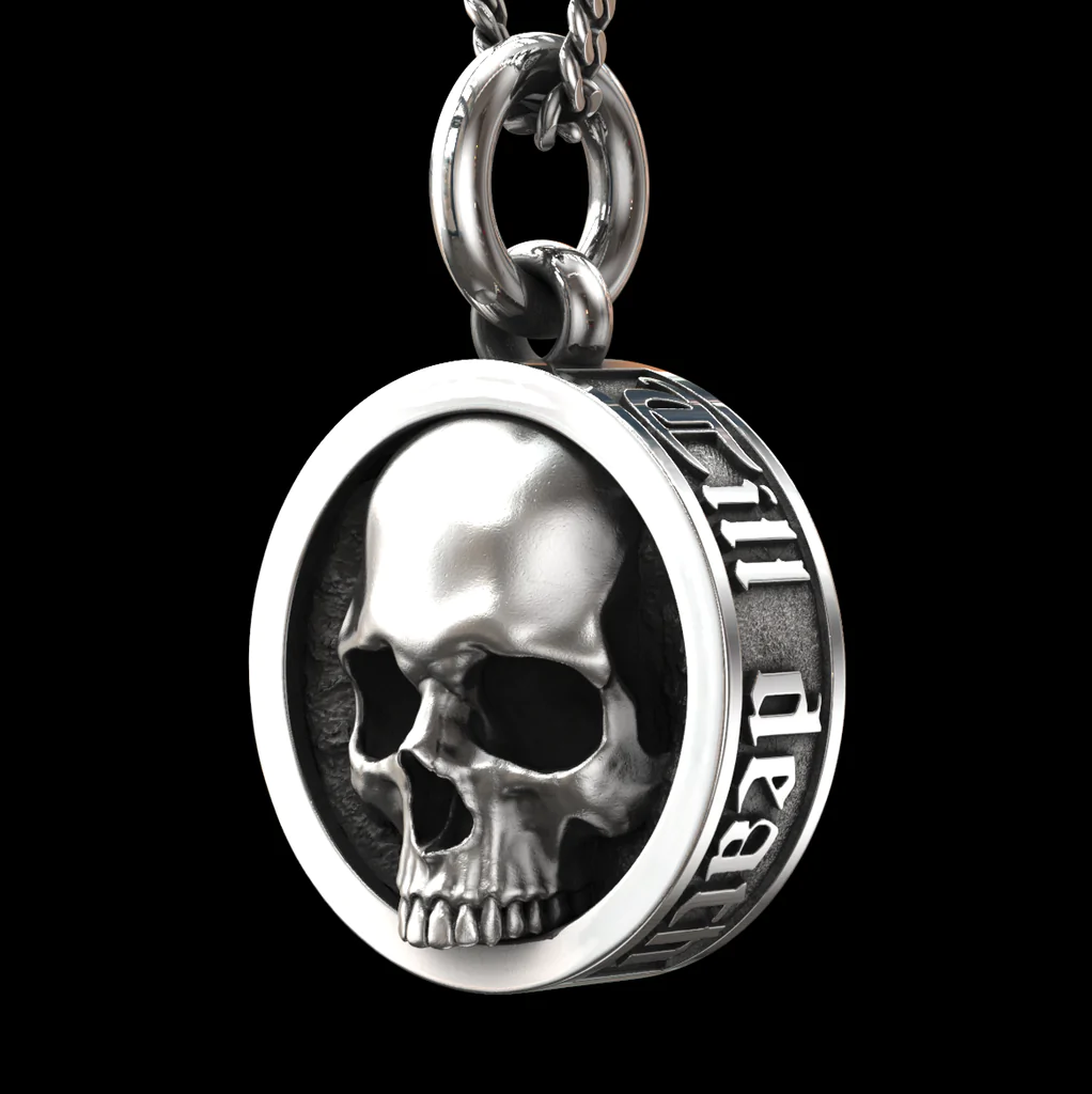 Till Death Do Us Part 925 Silver Skull Pendant