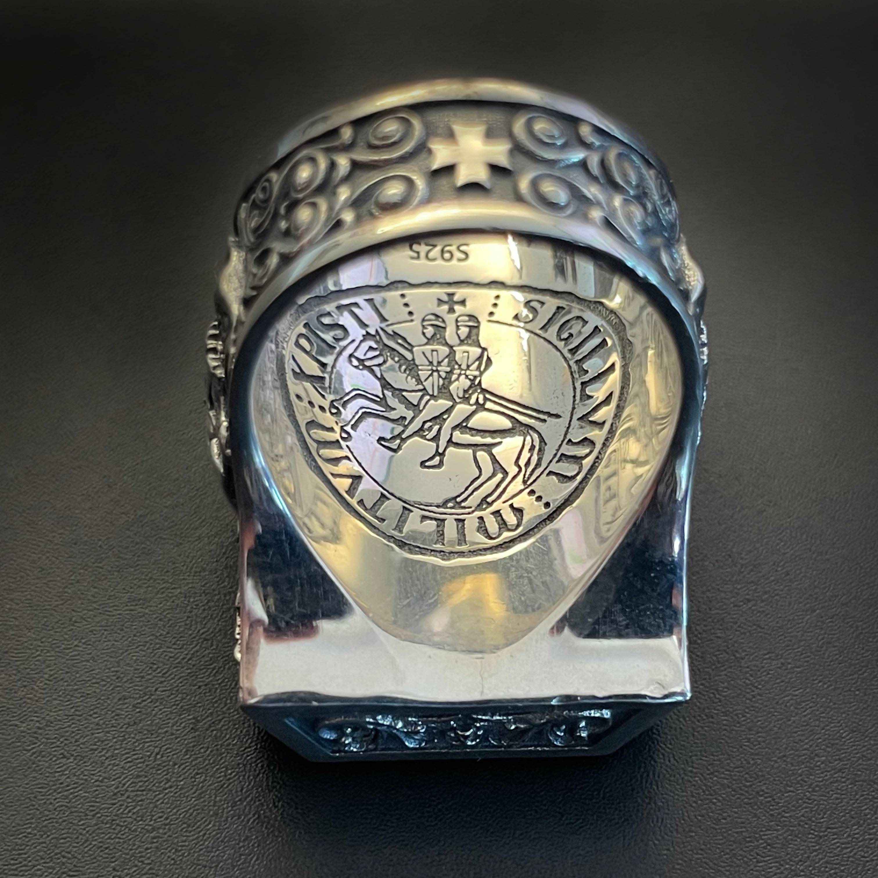 Polish Crusader Cross Skull Ring (The last 26 items in stock)