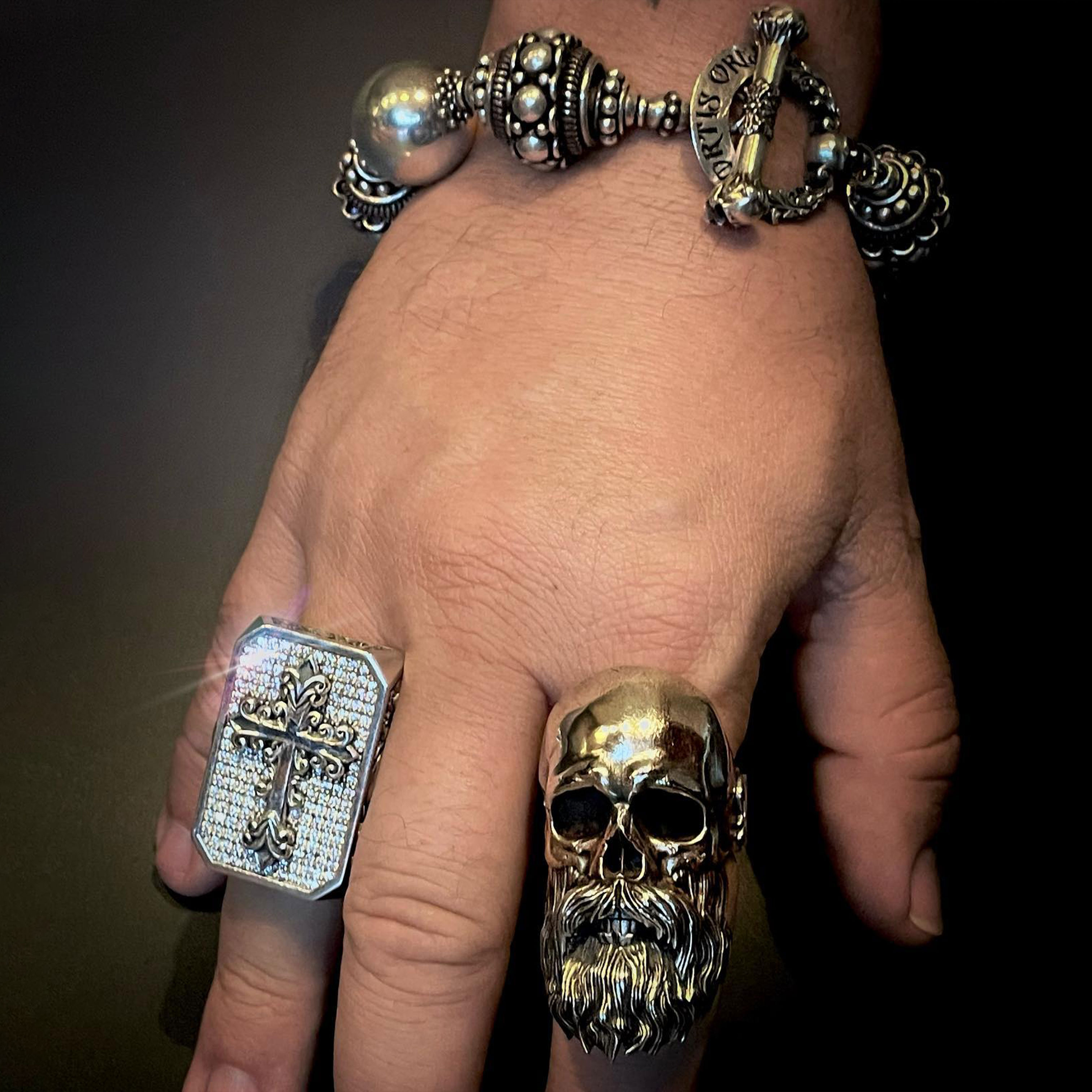 Polish Crusader Cross Skull Ring (The last 26 items in stock)