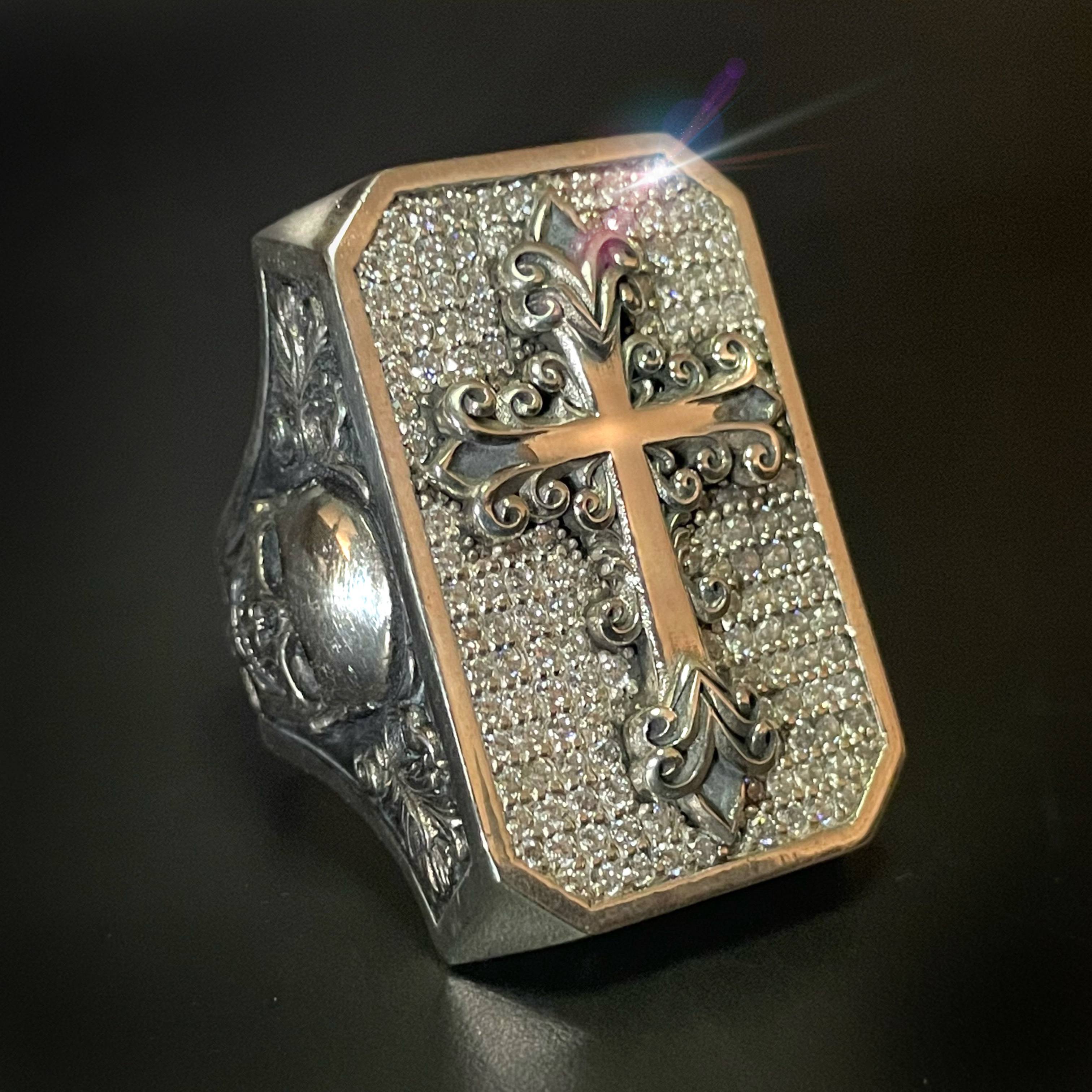 Polish Crusader Cross Skull Ring (The last 26 items in stock)
