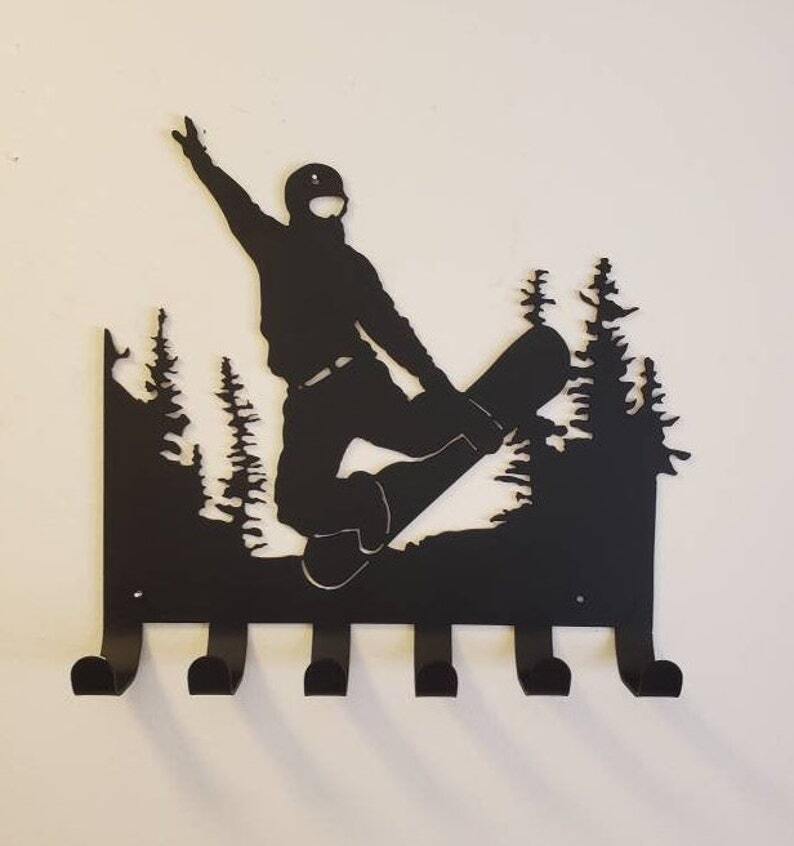 Ski metal wall decor /Skier rack