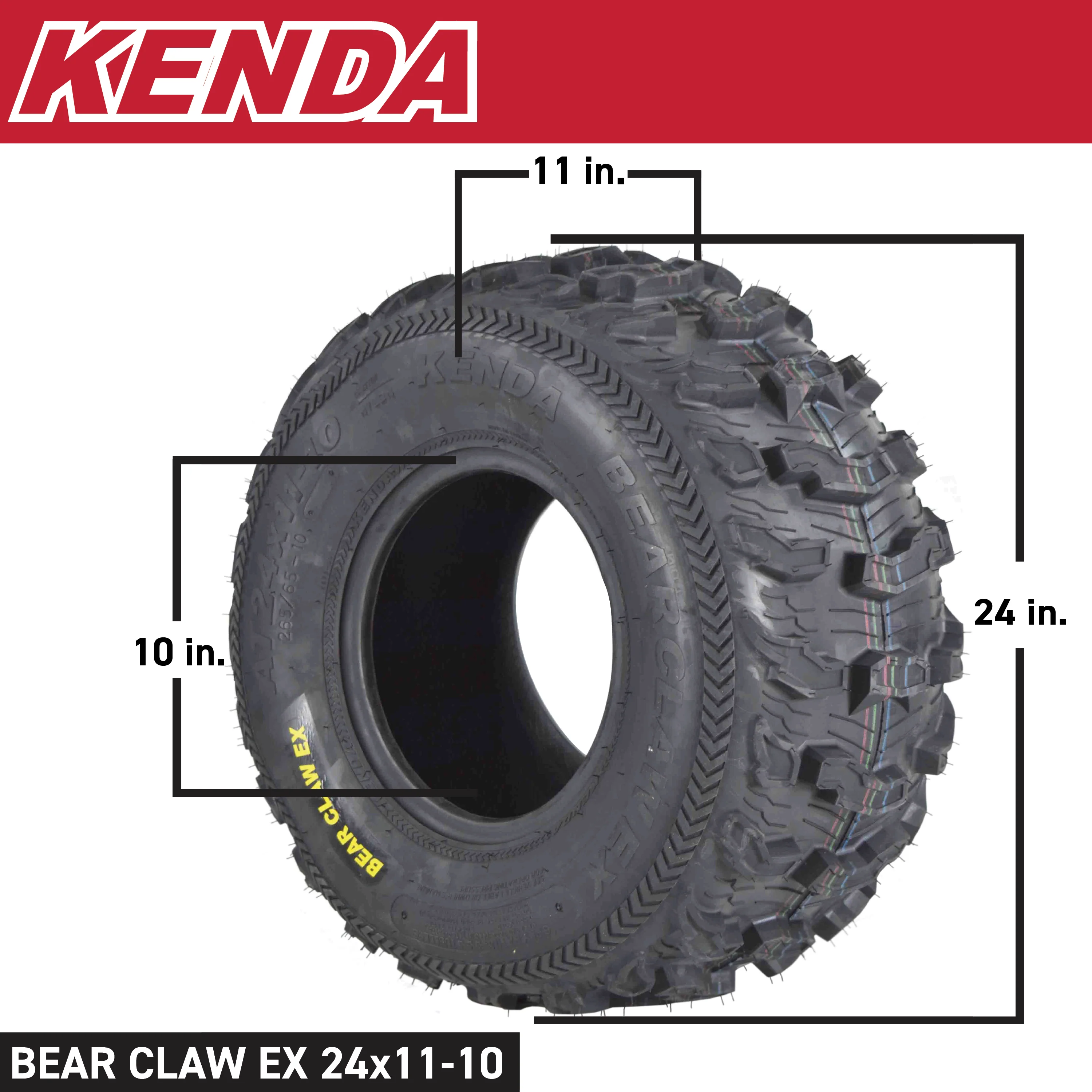 Kenda Bear Claw EX 23x8-10 Front ATV 6 PLY Tire Bearclaw 23x8x10 Single Tire