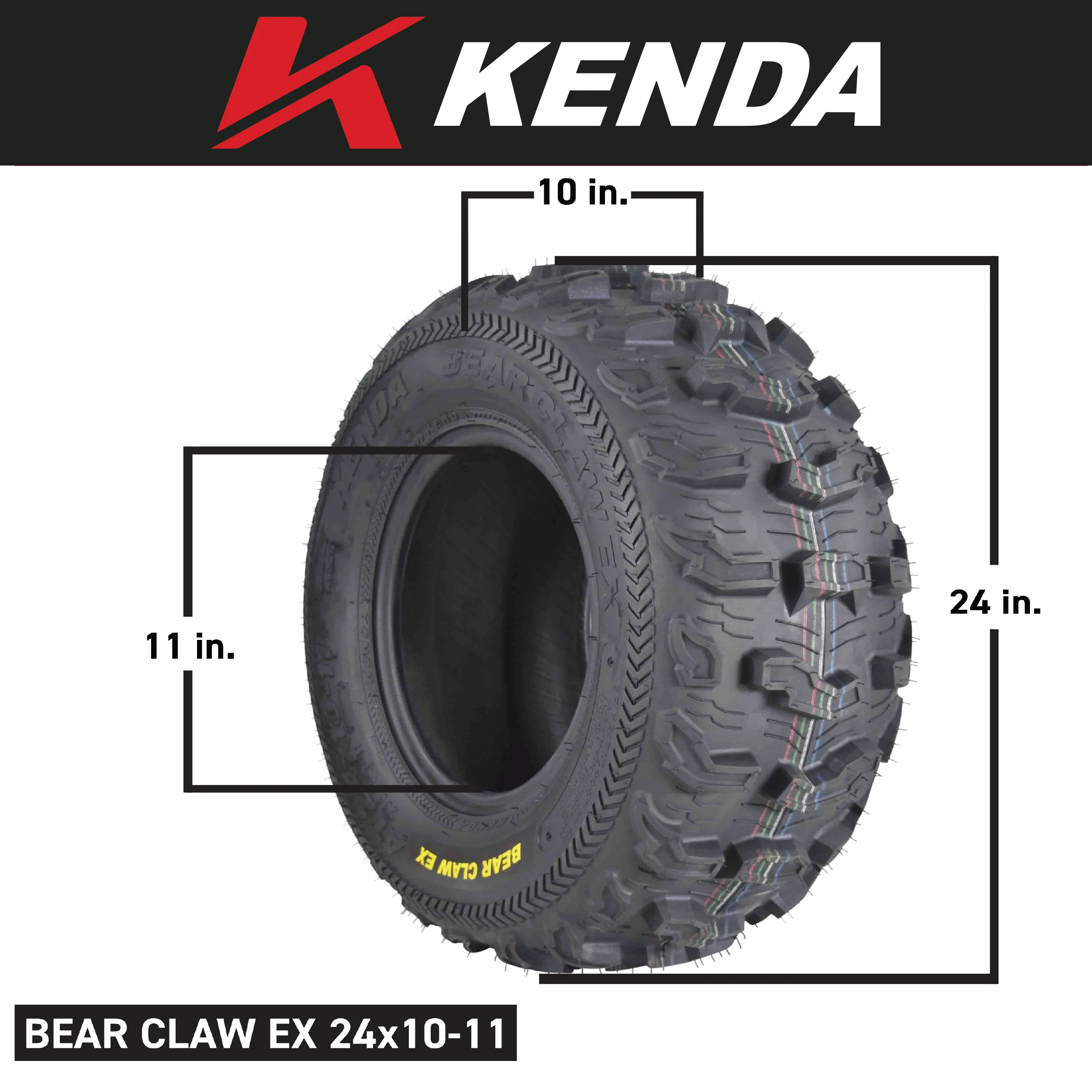 Kenda Bear Claw EX 24x10-11 Rear ATV 6 PLY Tires Bearclaw 24x10x11 - 2 Pack