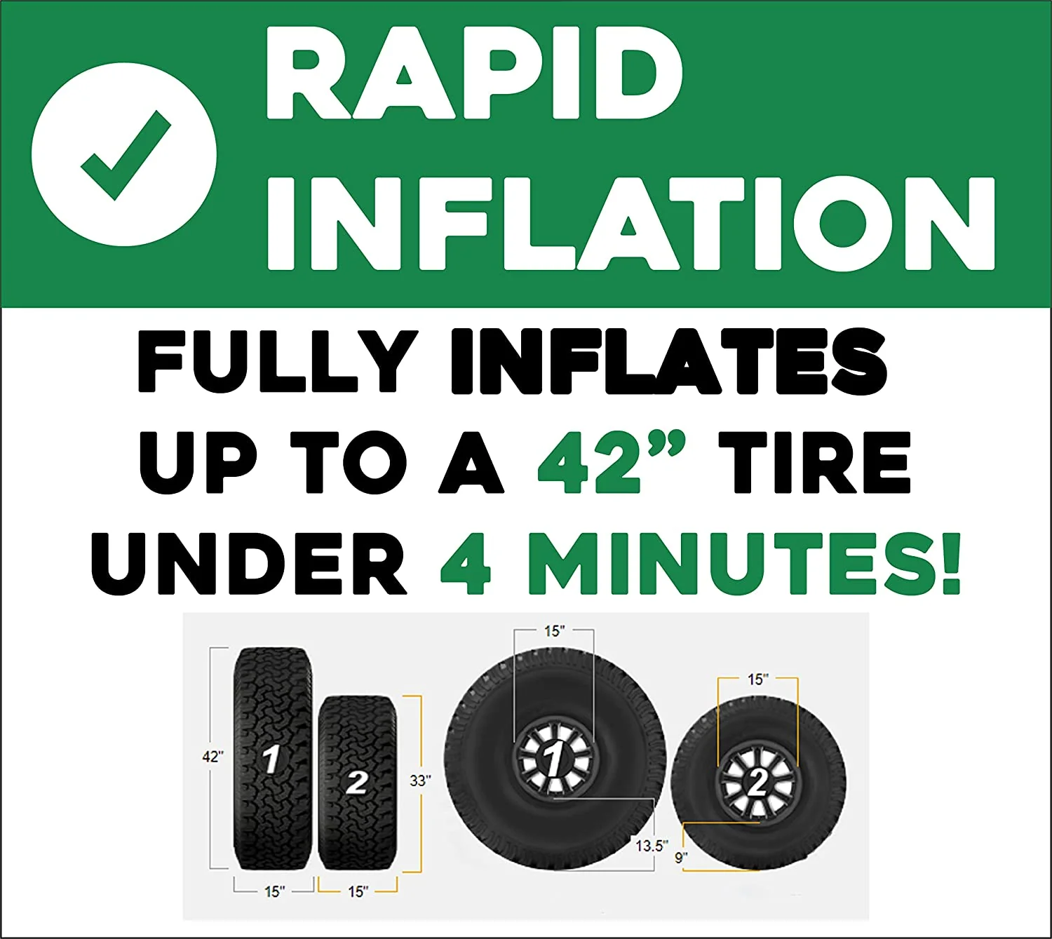 Stop & Go 2100 12 Volt Dual Piston Air Compressor Inflates up to 42