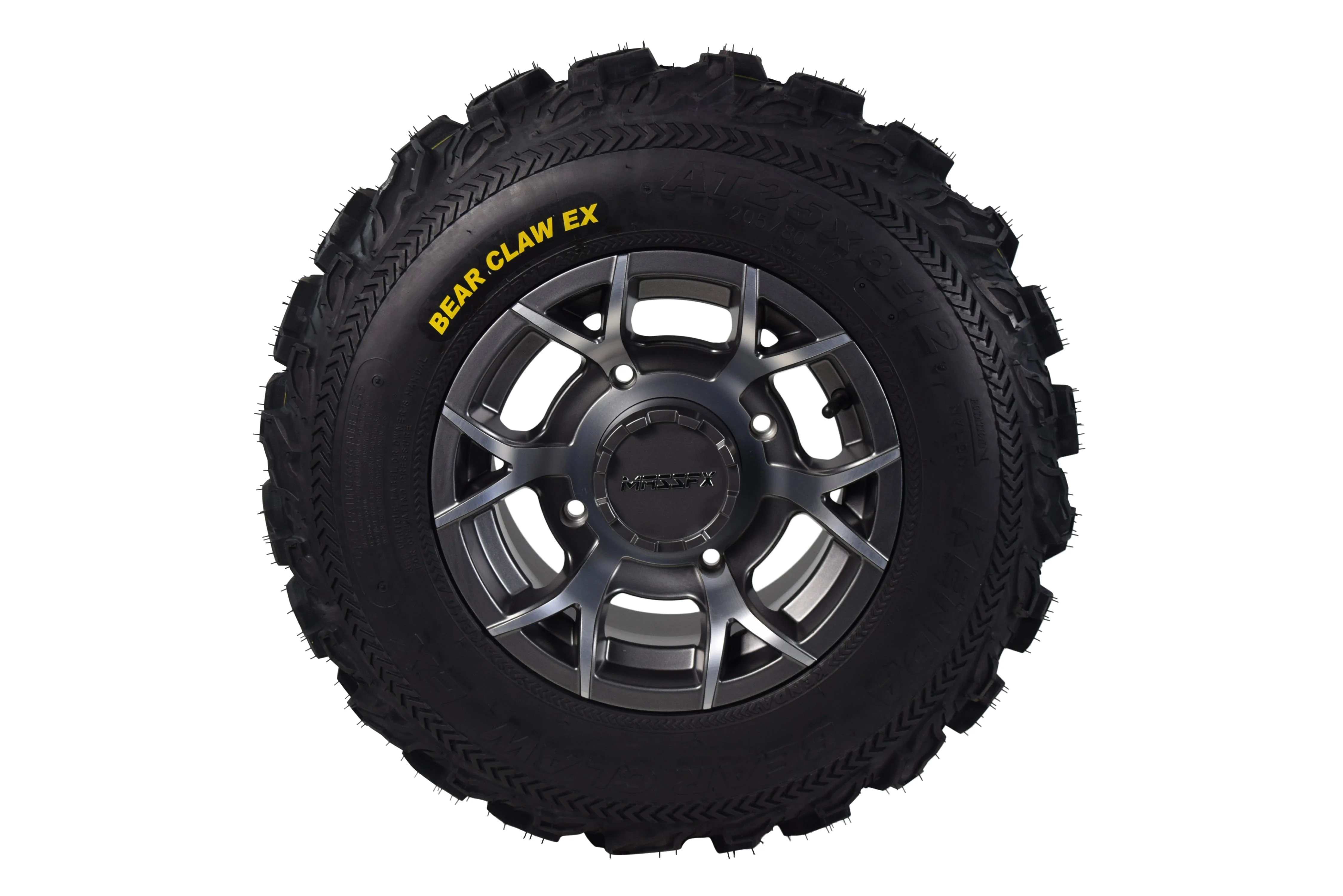 Kenda Bear Claw EX 25x8-12 25x10-12 Gunmetal 12x7 4/156 Rim Wheel & Tire Kit