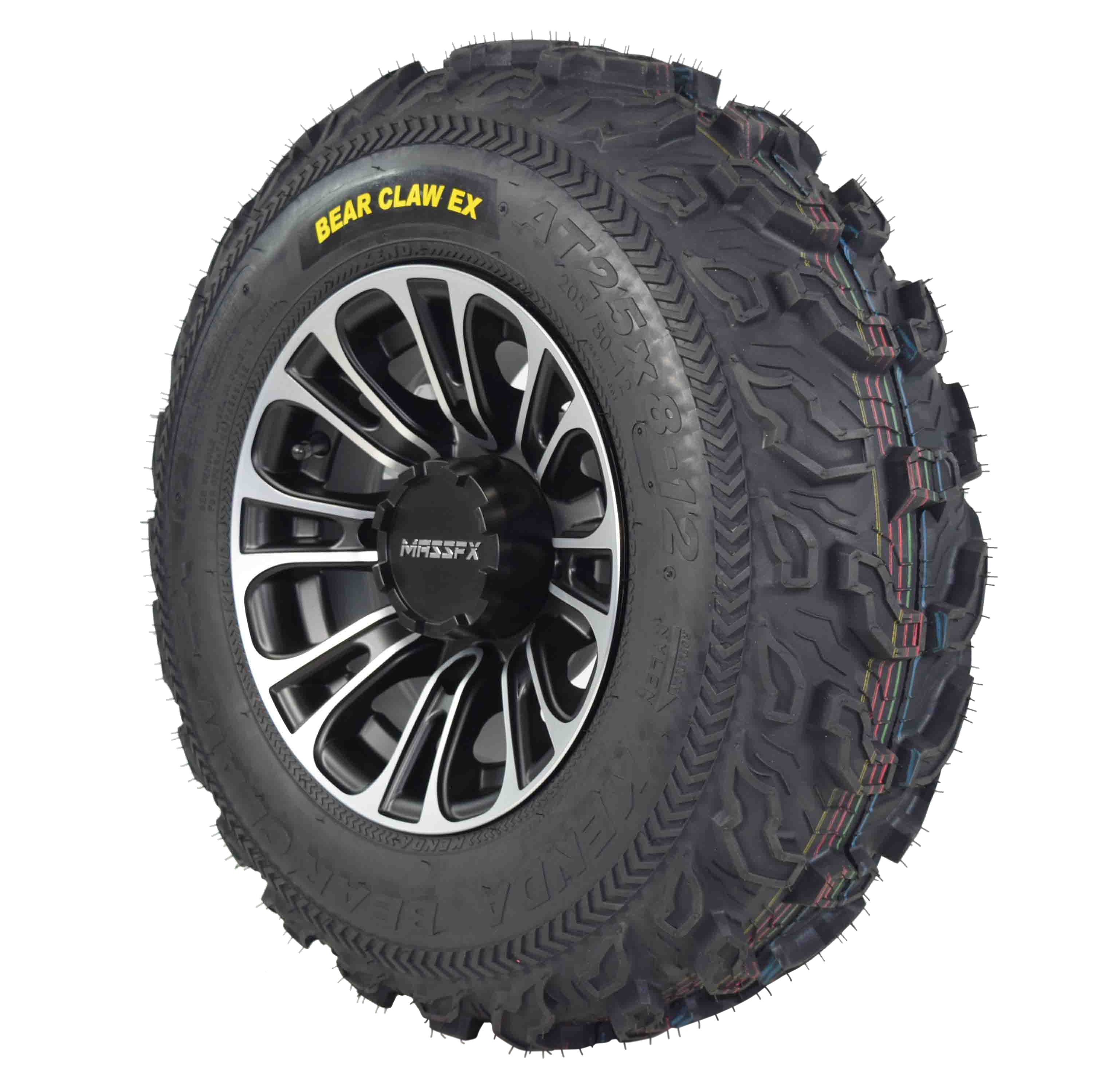 Kenda Bear Claw EX 25x8-12 25x10-12 Tires Black 12x7 4/156 Rims Wheel & Tire Kit