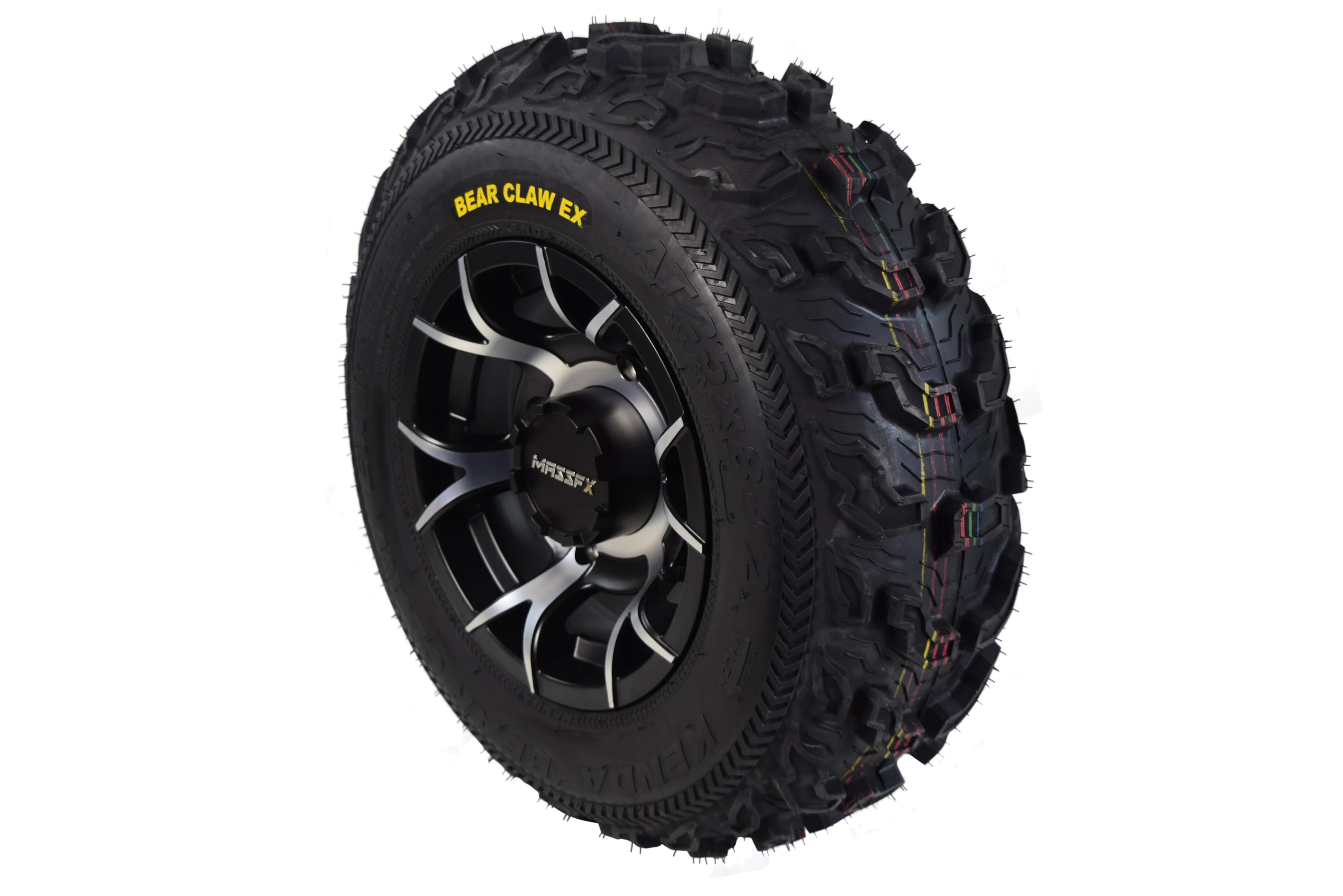 Kenda Bear Claw EX 25x8-12 25x10-12 Tires Black 12x7 4/156 Rims Wheel & Tire Kit