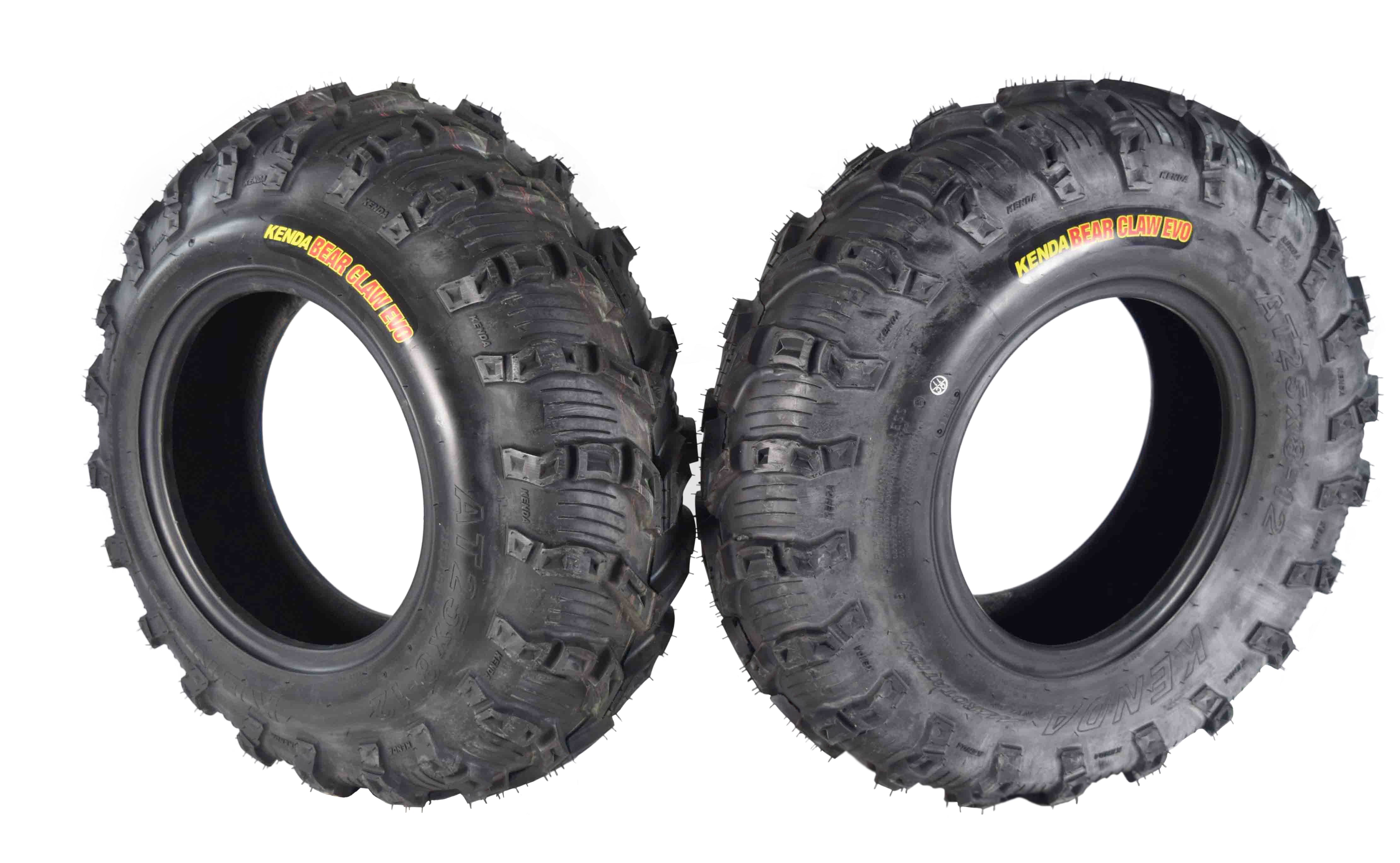Kenda Bear Claw EVO 25x8-12 Front & 25x10-12 Rear ATV/UTV Tires Set with Bottle Opener Keychain
