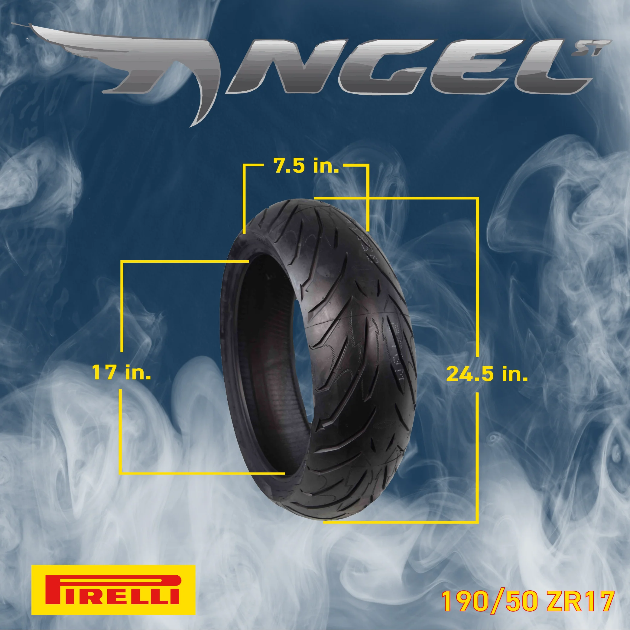 Pirelli 1868700 Single Angel ST Sports Touring 190/50ZR-17 73W Rear Motorcycle Tire
