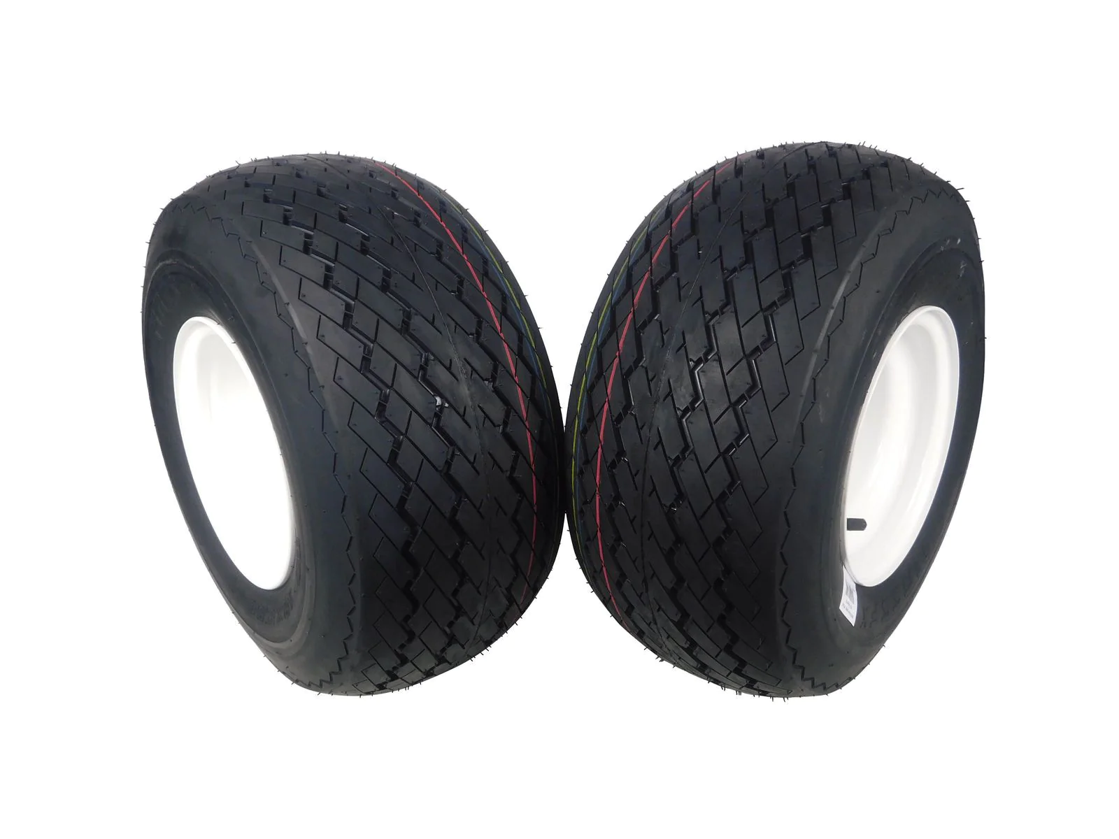 MASSFX Wheel and Tire Combo 18x8.5-8 Golf Cart Tire with White 4/4 Rim 4 PACK