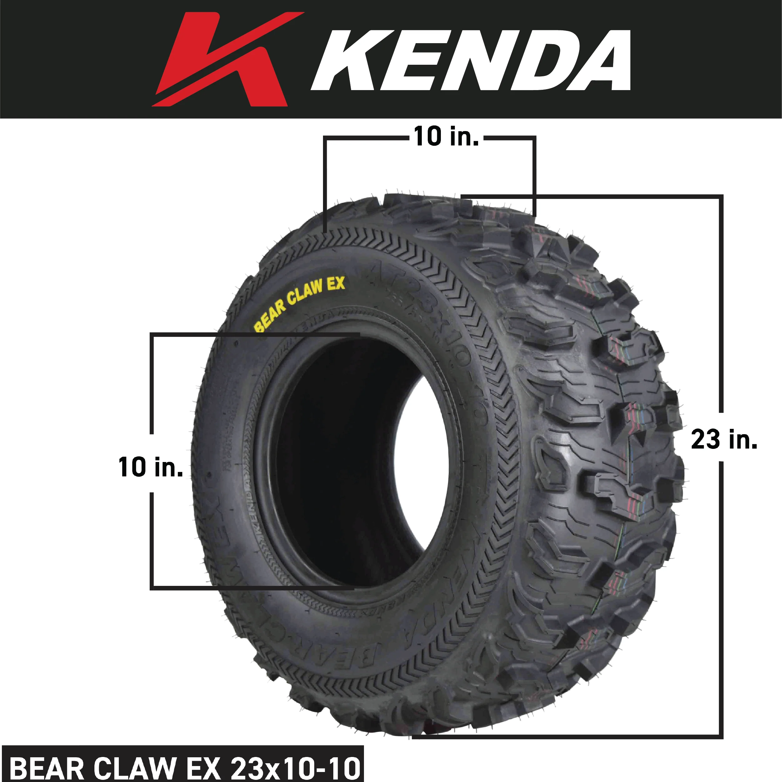 Kenda Bear Claw EX K573 23x10-10 Rear ATV UTV Tires 6 PLY Tires (2 Pack)