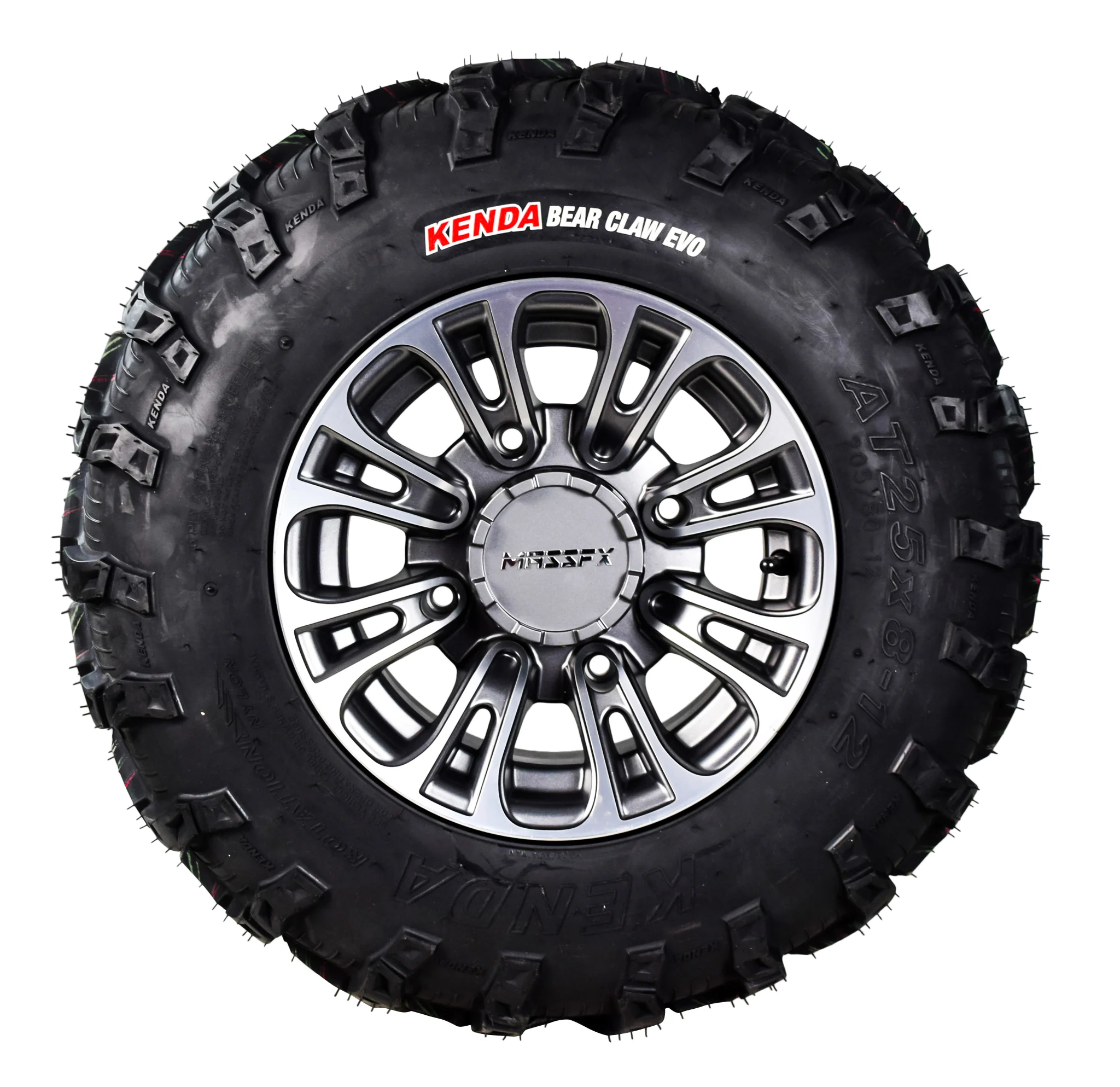 Kenda Bear Claw EVO 25x8-12 25x10-12 Tires Gunmetal 12x7 4/156 Wheel & Tire Kit