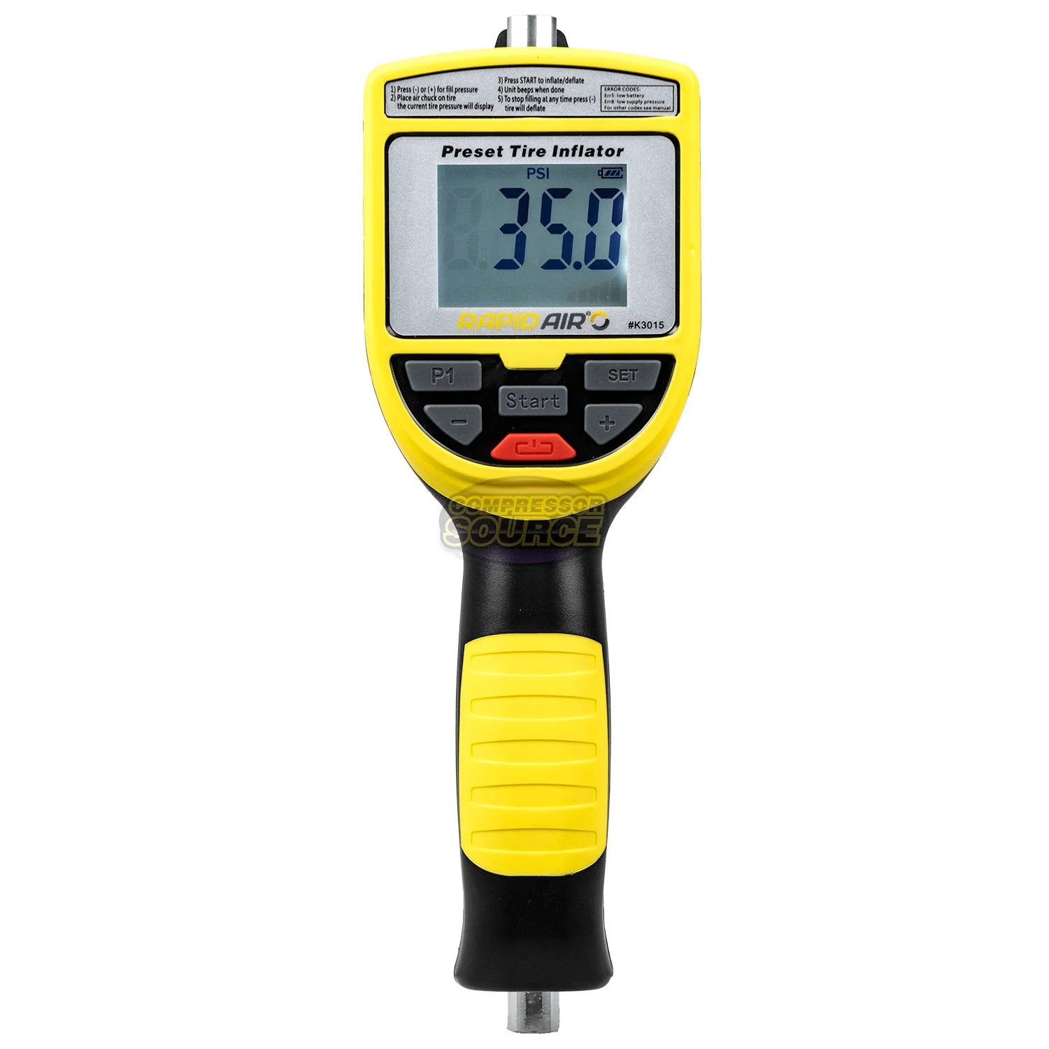 175 PSI Automatic Tire Inflator Rapid Air K3015 Pressure Preset Digital Display