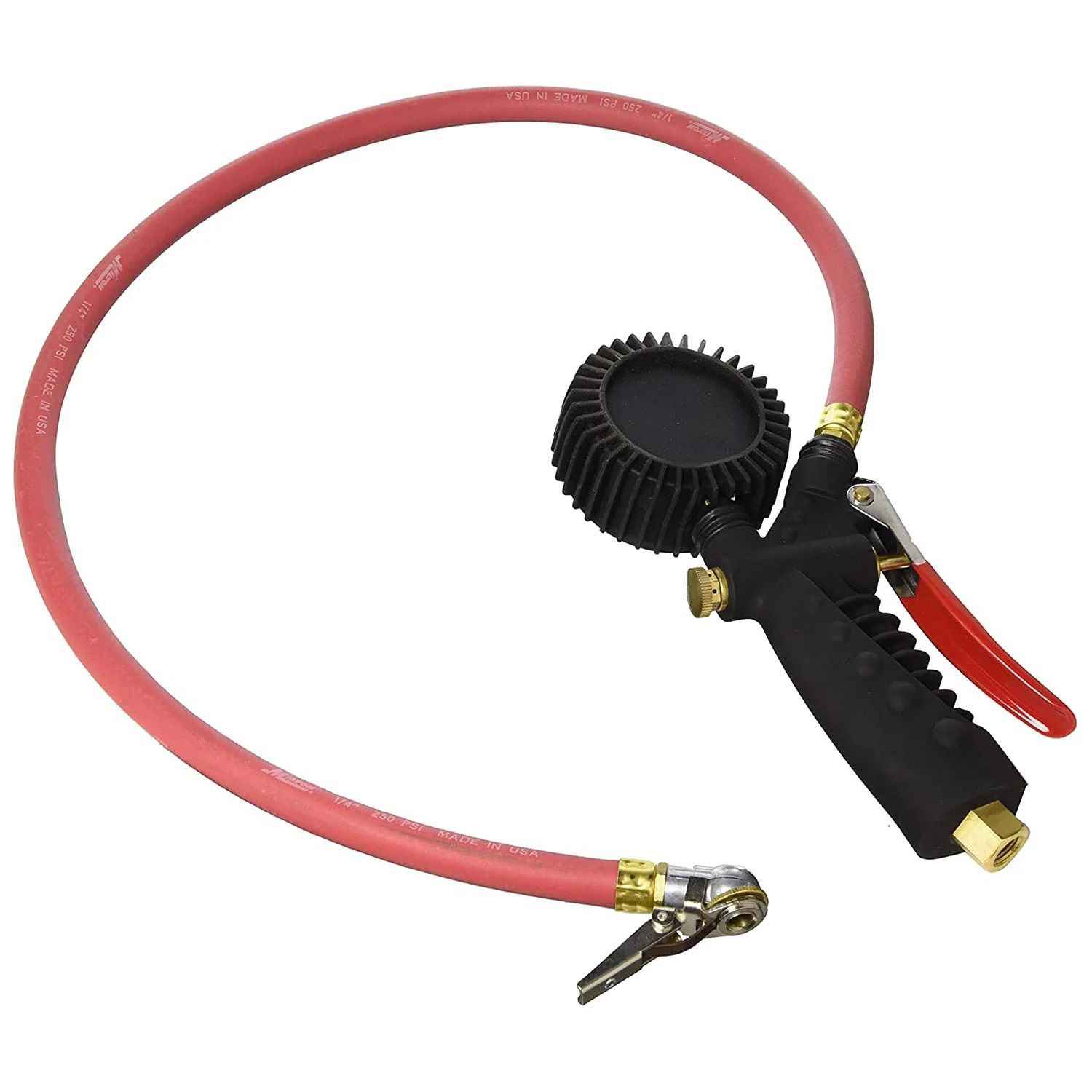 Milton 573D Digital Tire Inflator Gauge with Clip On Ball Foot Air Chuck 255 PSI