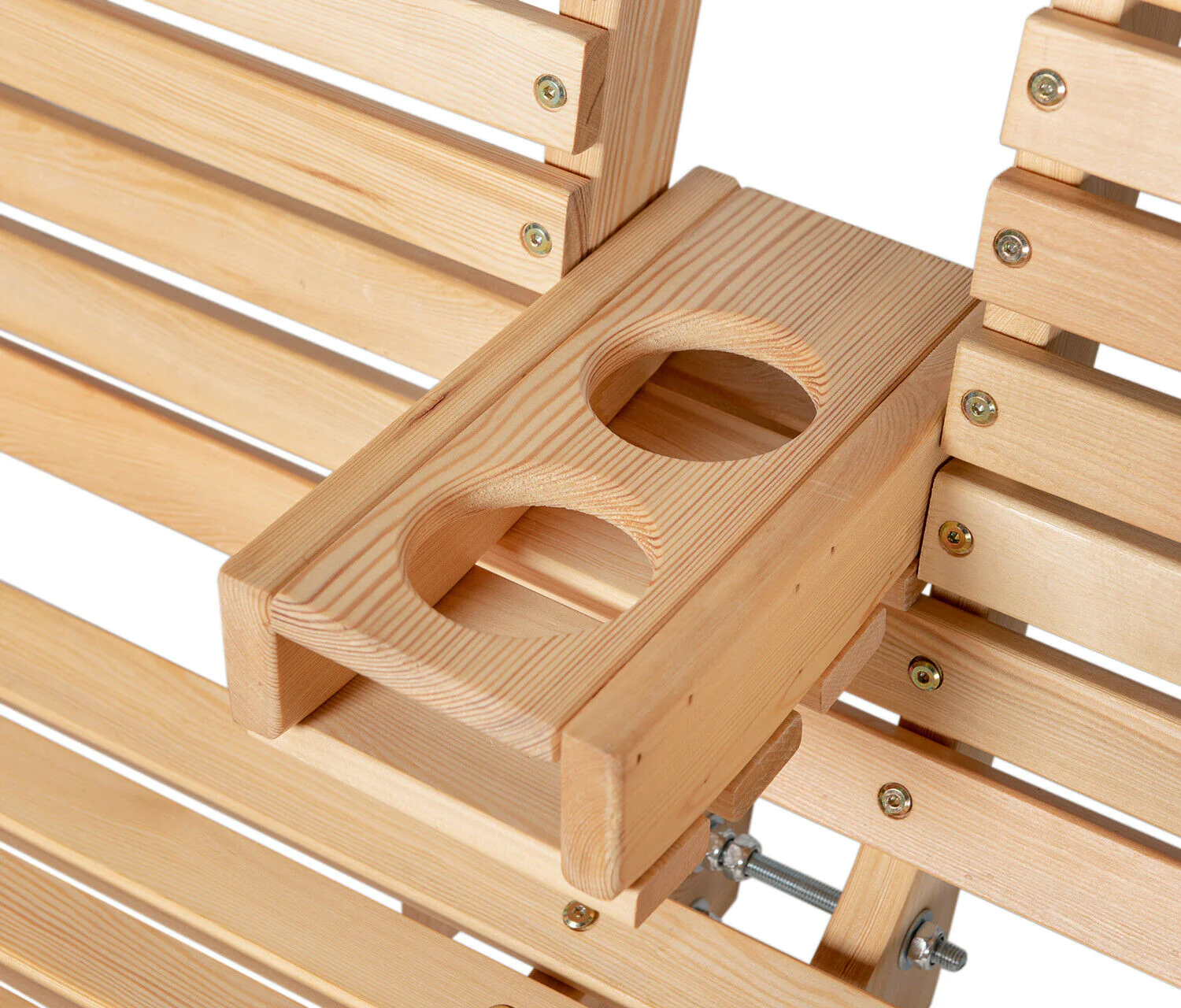 Wooden Porch Swing Outdoor Patio Hanging Bench Garden Seat Foldable Cup Holder