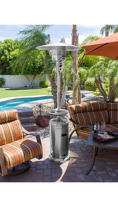 AZ Patio Heaters 87 Inch 48000 Btu Stainless Steel Tall Outdoor Patio Heater with Table - HLDS01-BS