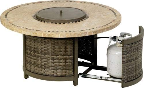 Patio Resort Lifestyles Bermuda Platinum 48in Round Fire Table w/ Burner