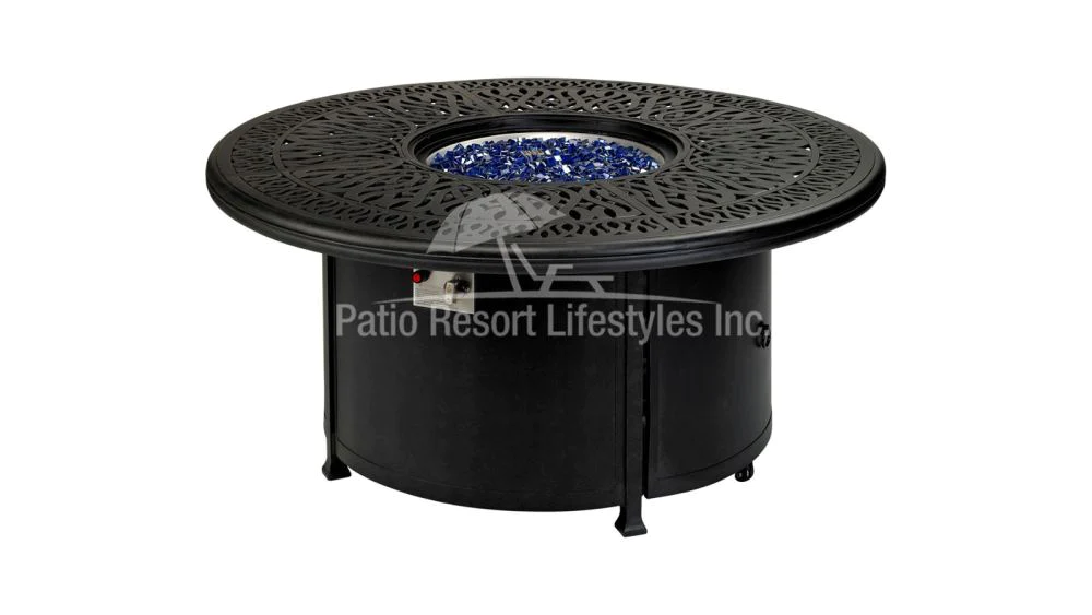Patio Resort Lifestyles 52in Monarch Series Round Fire Table w/ Built-In Burner Accessory