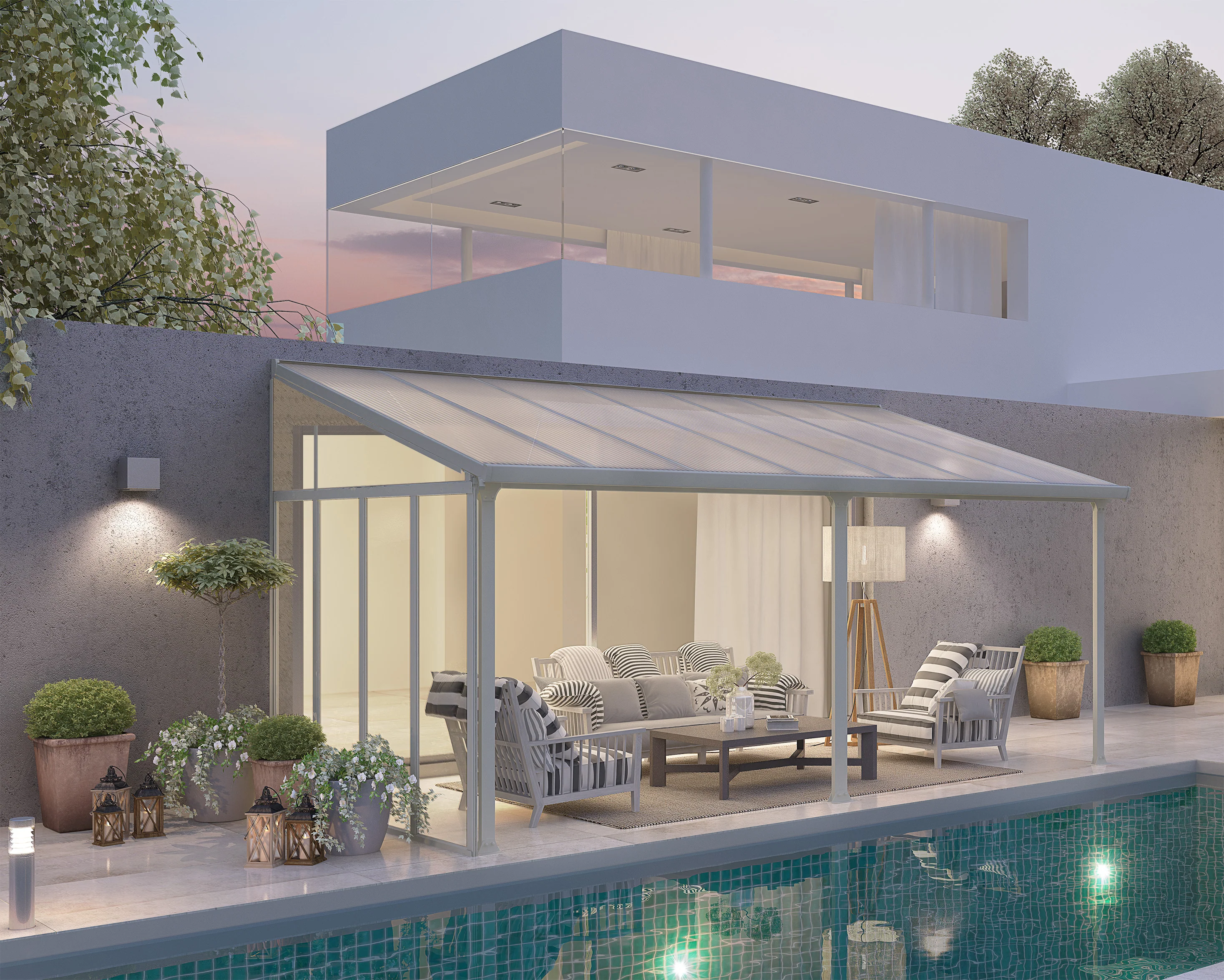 Canopia Feria 10' Patio Cover Sidewall Kit - White