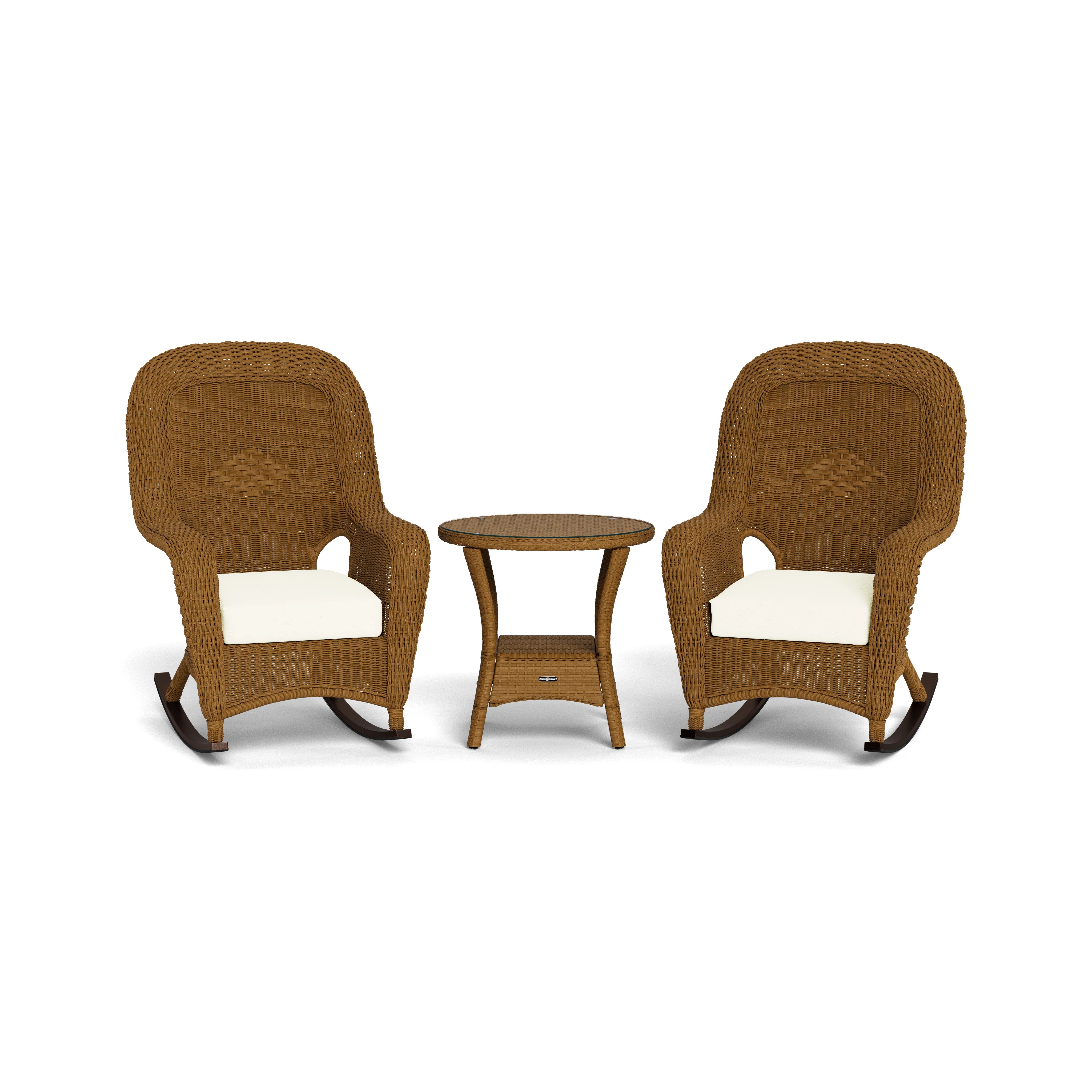 Tortuga Outdoor Sea Pines 3-Piece Wicker Rocking Chair & Table Set