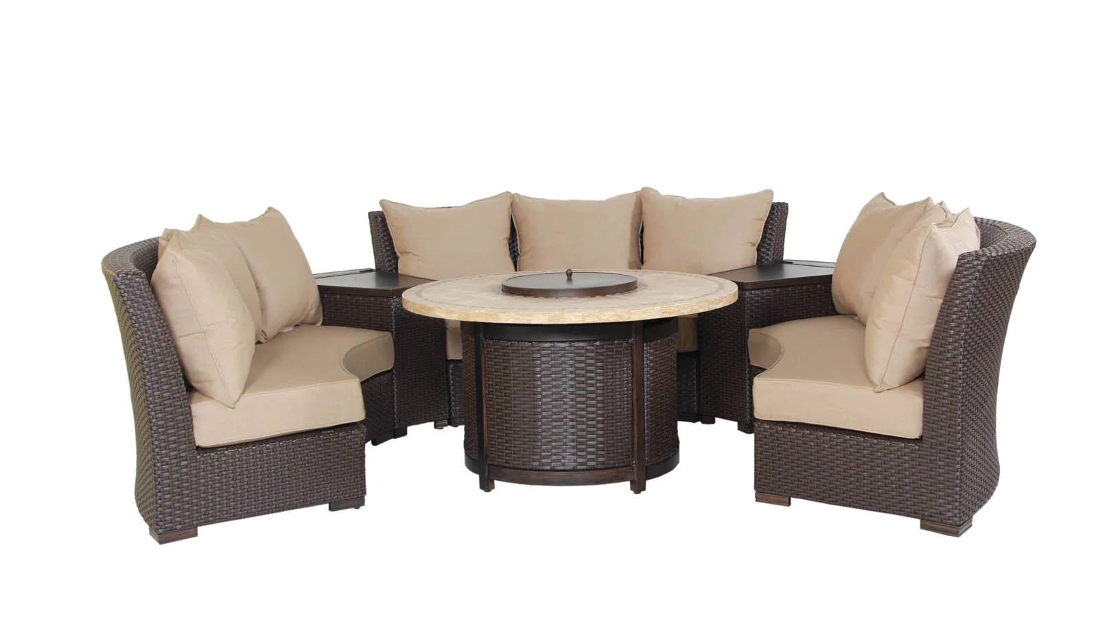 Patio Resort Lifestyles Bermuda 48in Round Fire Table w/ Burner