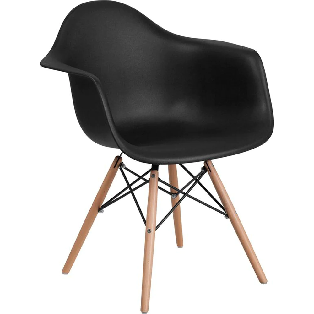 Alonza Series Plastic Chair with Wooden Legs