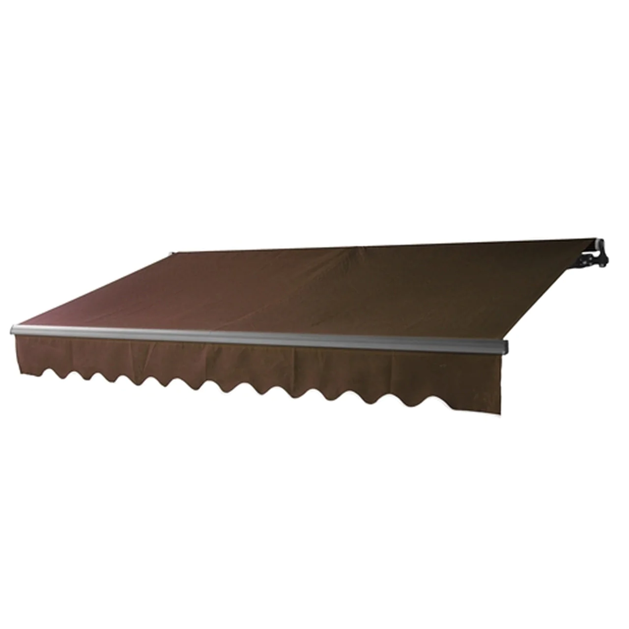 Aleko Motorized Retractable Black Frame Patio Awning 12 x 10 Feet - Brown