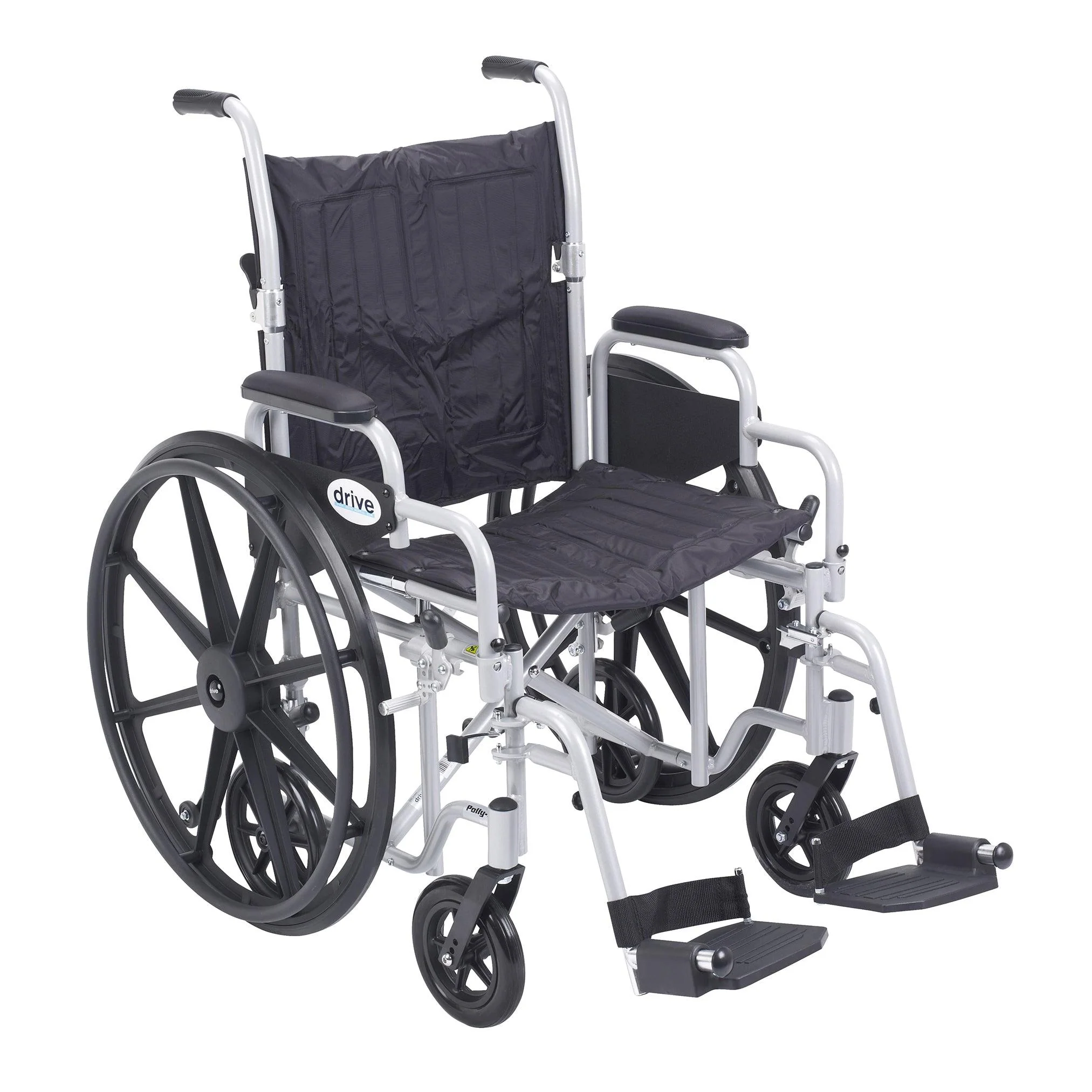 Drive Medical Poly Fly Light Weight Transport Chair Wheelchair with Swing away Footrest