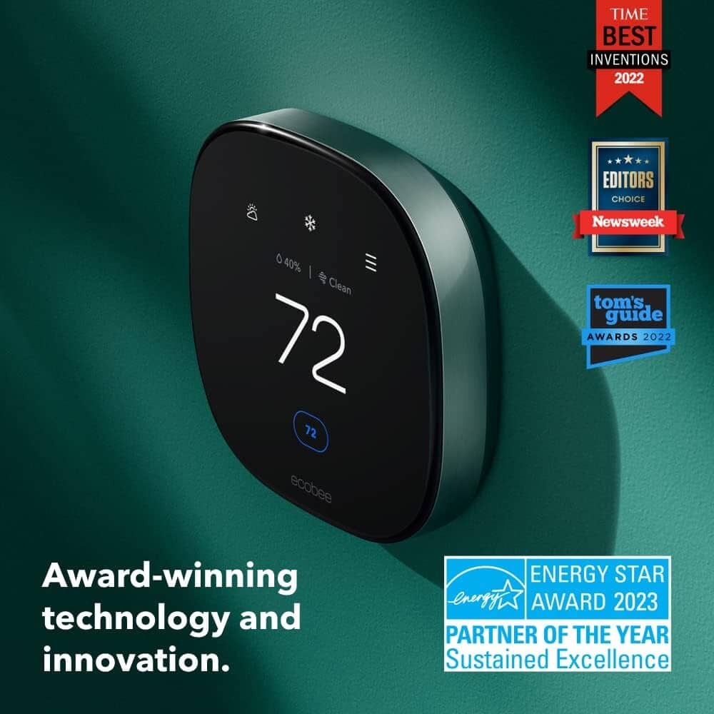 ecobee New Smart Thermostat Premium with Smart Sensor and Air Quality Monitor  (Refurbished)