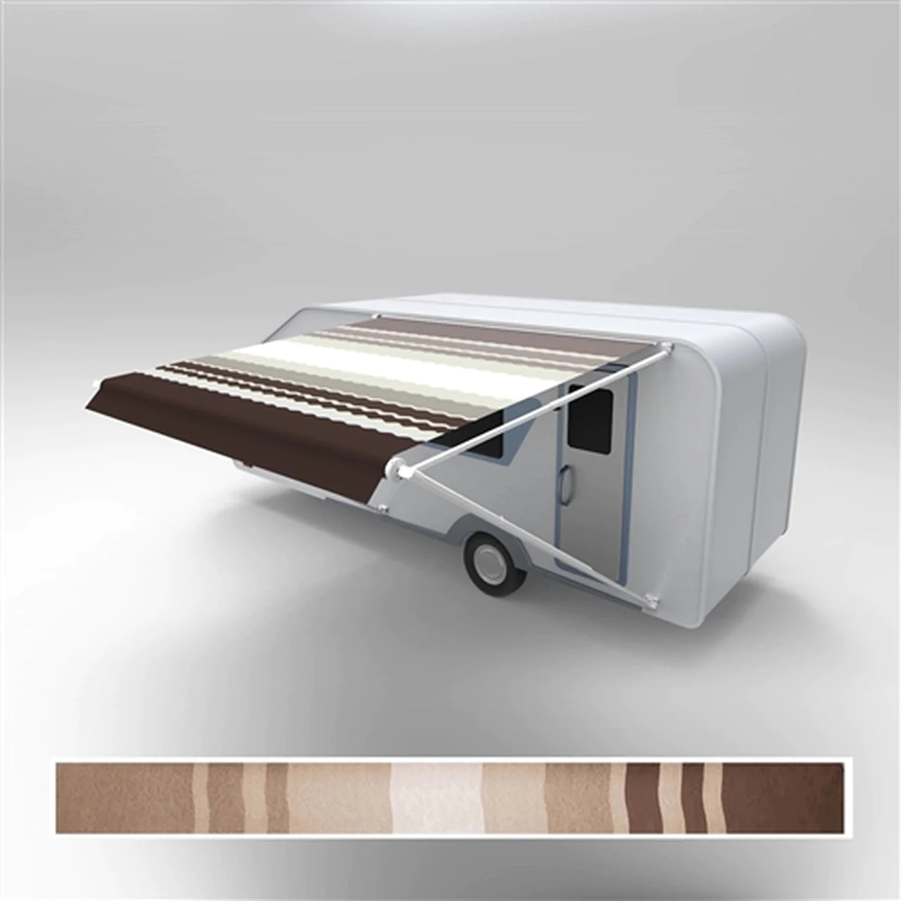 Aleko Retractable RV/Patio Awning - 16 x 8 Feet - Brown Striped