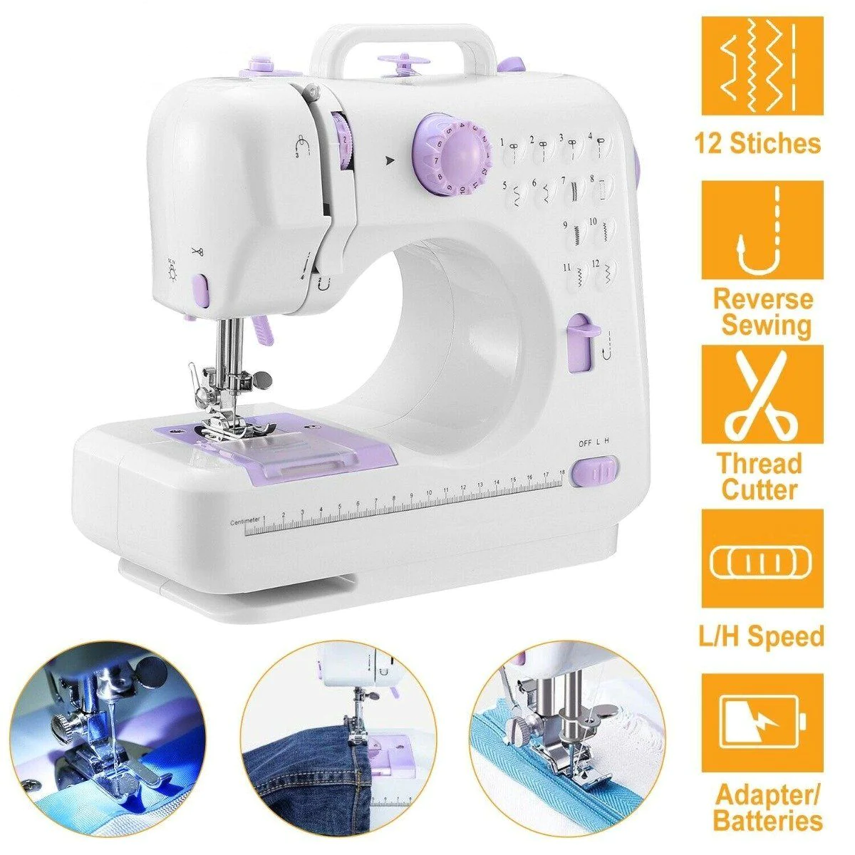 Electric Sewing Machine 12 Stitches with Foot Pedal