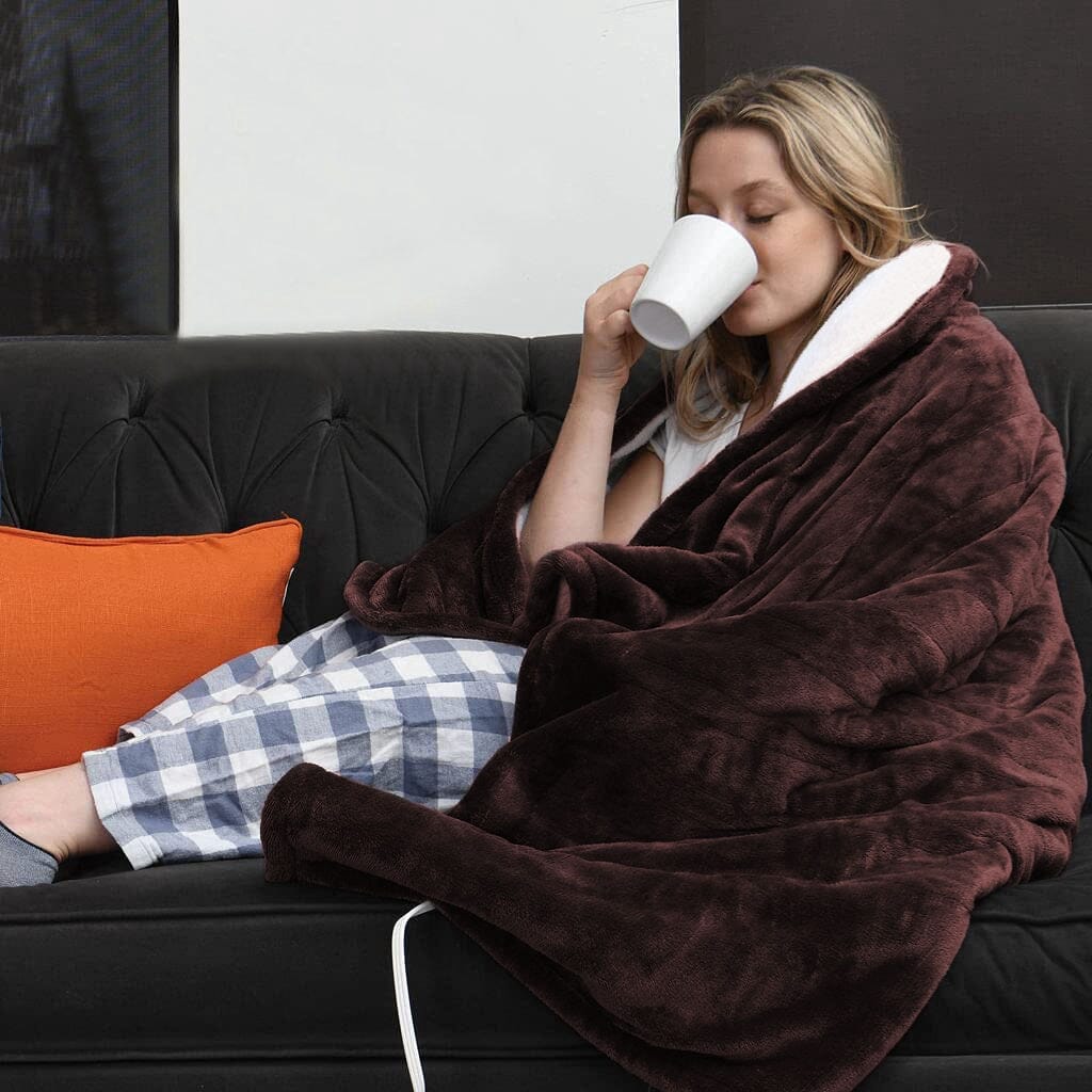 Electric Heated Flannel Throw Blanket