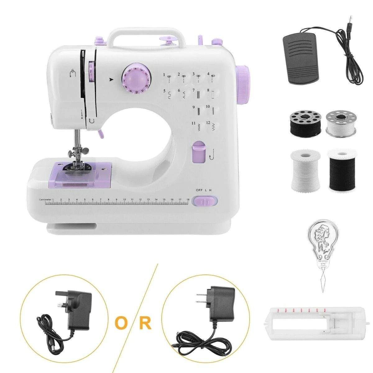 Electric Sewing Machine 12 Stitches with Foot Pedal
