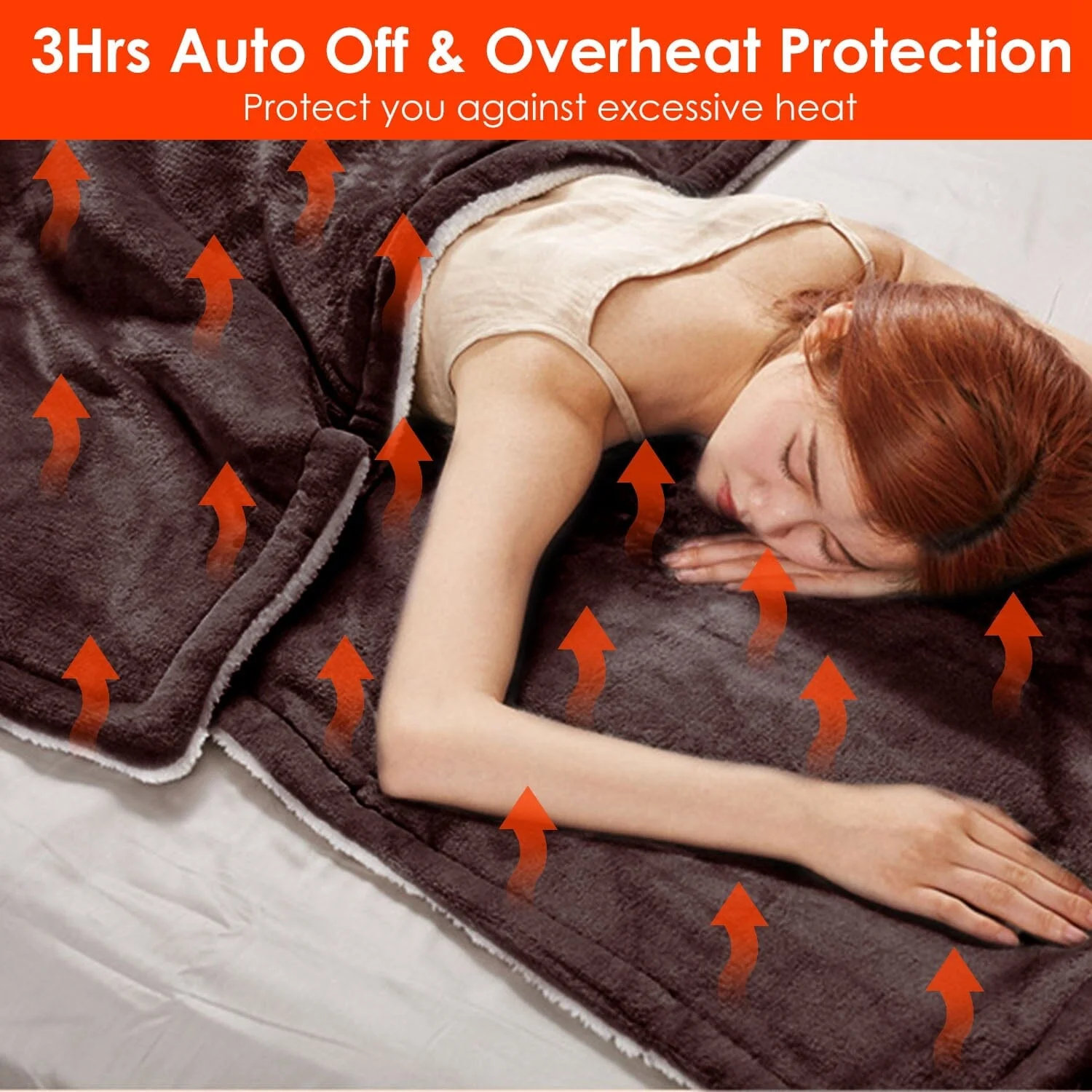 Electric Heated Flannel Throw Blanket