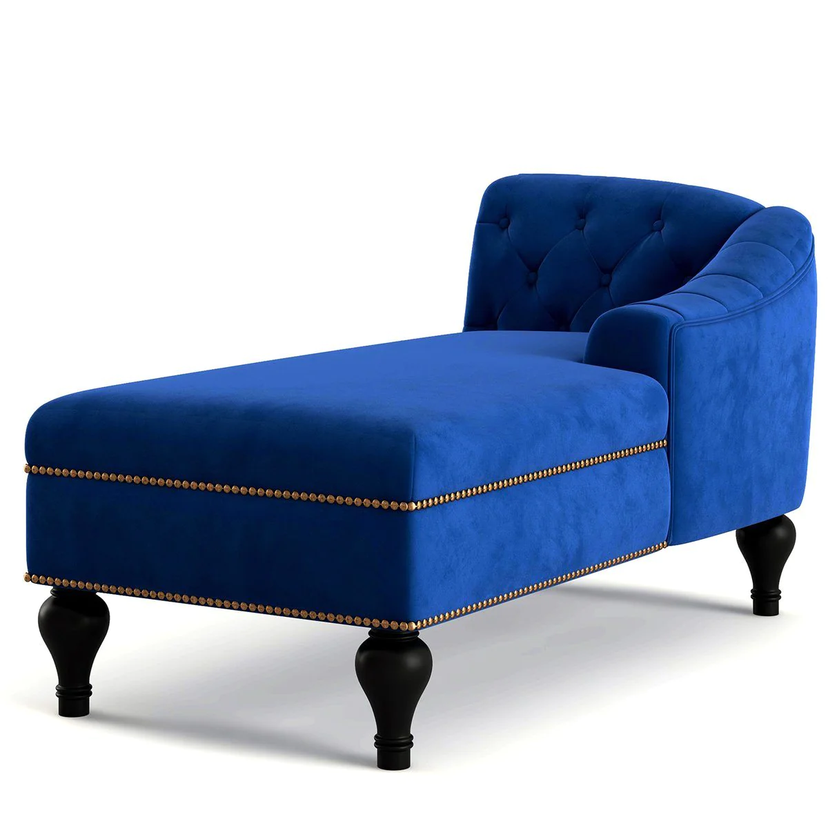 Chaise Lounge Indoor Chair Tufted Fabric, Sleeper Lounge Sofa