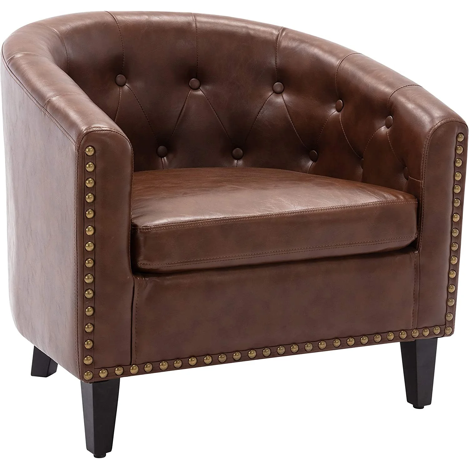 Faux Leather Club Chair Bucket Chair Upholstered Tub Chair