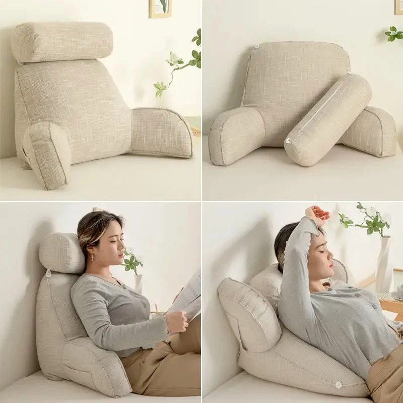 Backrest Reading Pillow Sofa Cushion Memory Foam with Arm Rest