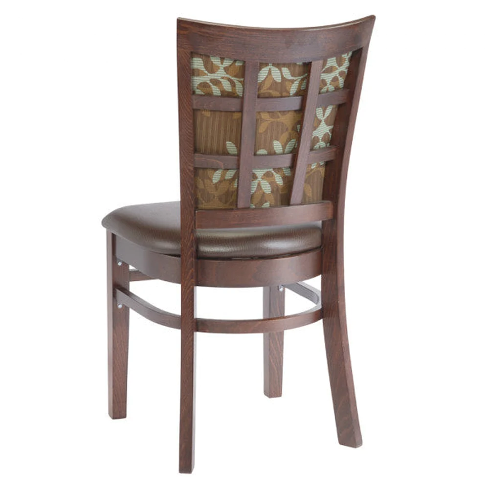 Checker Back Solid Wood Fully Upholstered Dining Chair