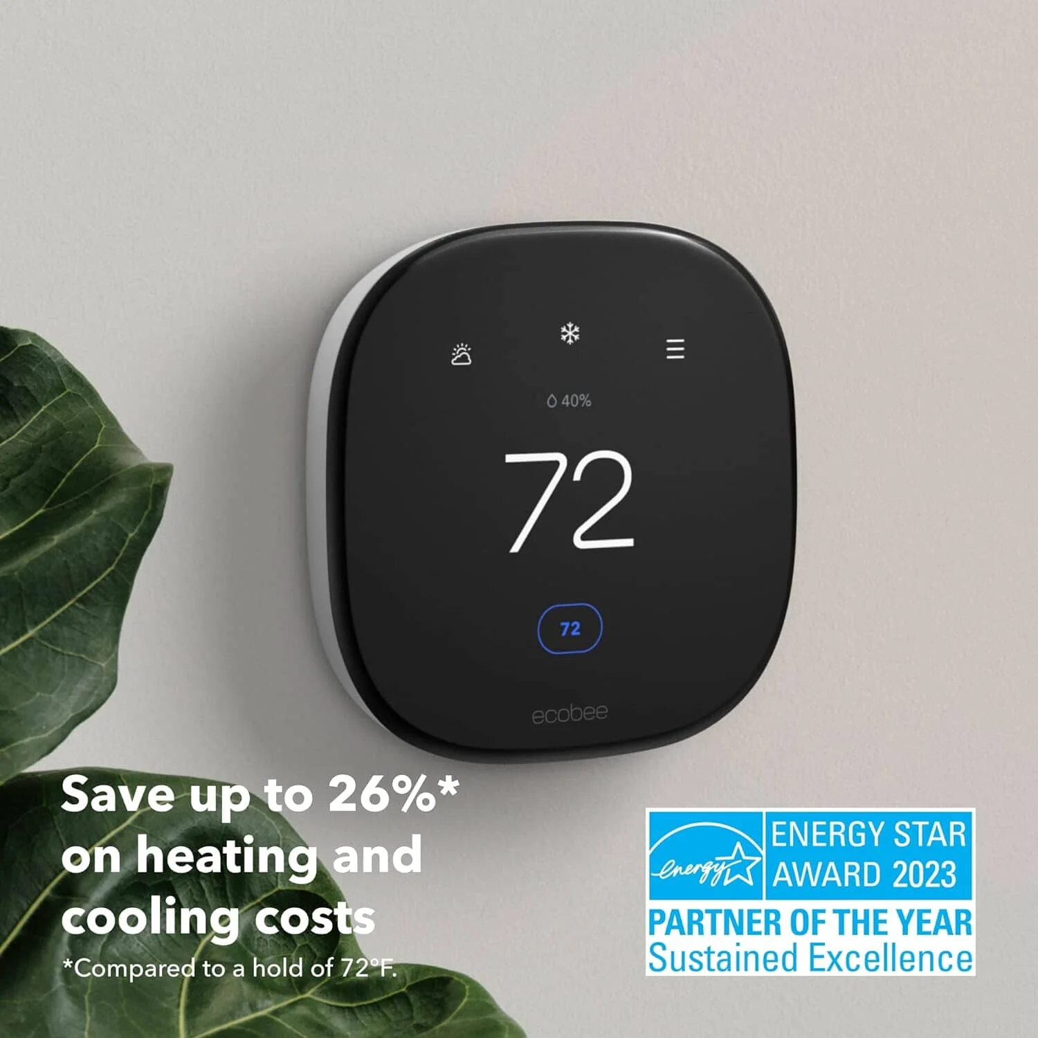 ecobee New Smart Thermostat Enhanced - Programmable Wifi Thermostat - Works with Siri, Alexa, Google Assistant - Energy Star Certified - Smart Home  (Refurbished)