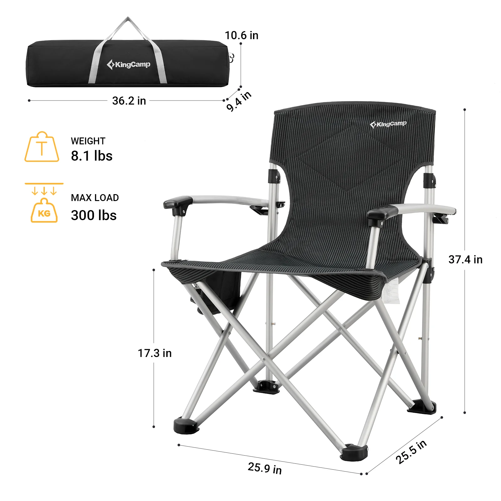 KingCamp Lumbar Back Padded Camping Chair