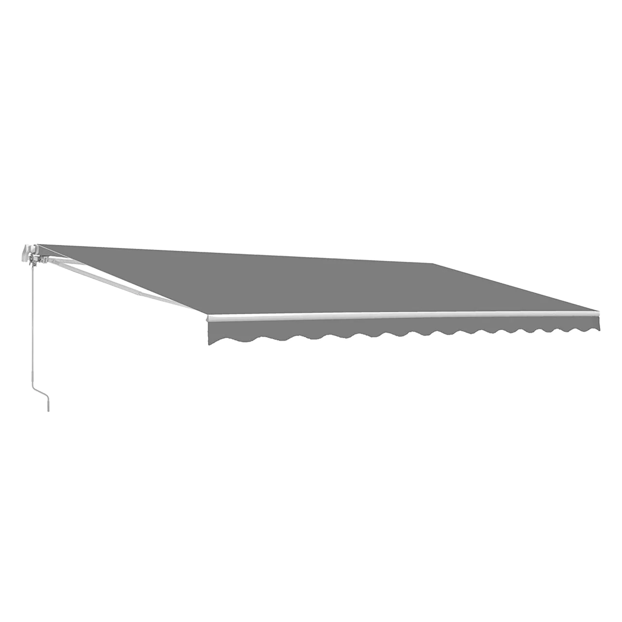 Aleko Retractable White Frame Patio Awning - 10 x 8 Feet - Gray
