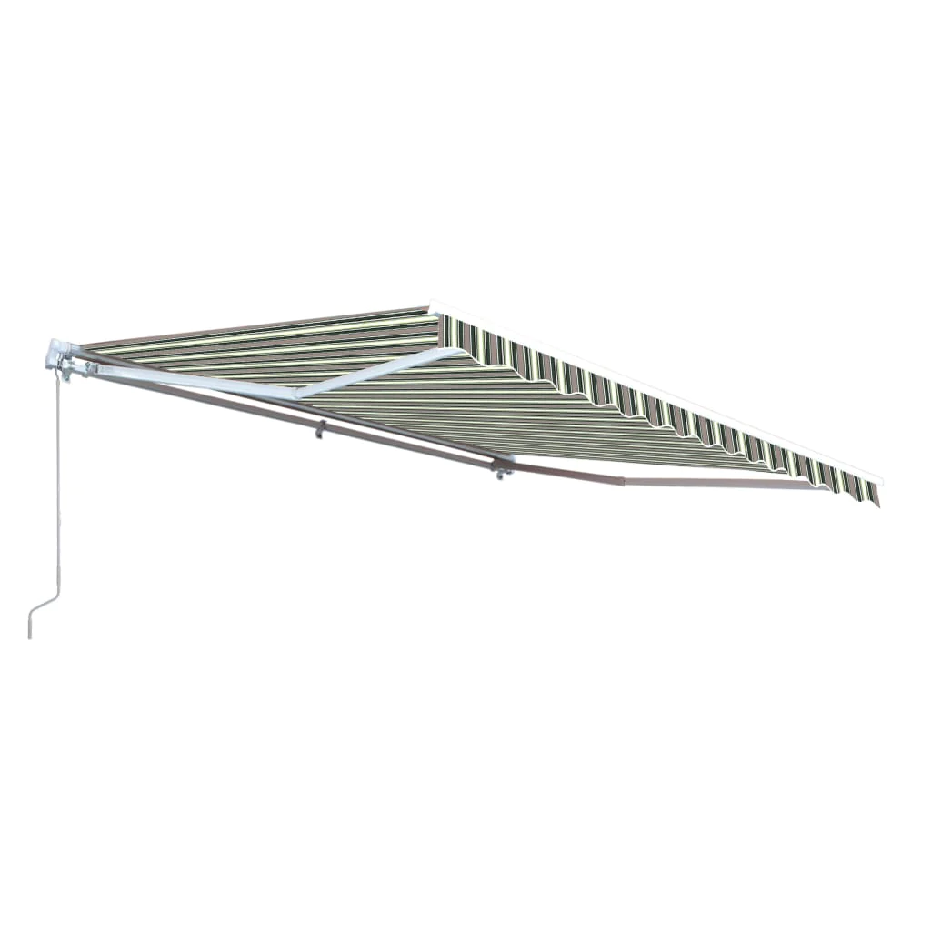 Aleko Retractable Patio Awning 10x8 Feet Multi Striped Green AW10X8MSTRGR58-AP