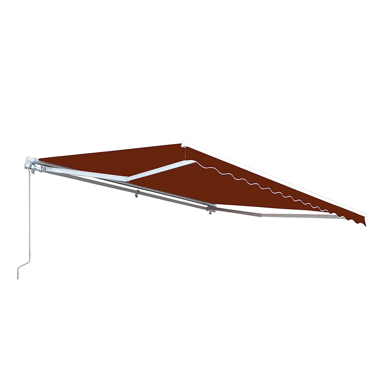 Aleko Retractable White Frame Patio Awning - 13 x 10 Feet - Burgundy