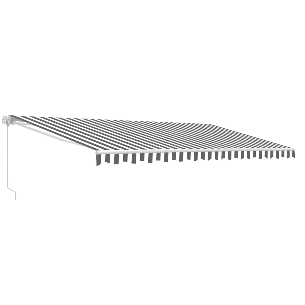 Aleko Motorized Retractable Patio Awning 16 x 10 Feet Grey and White Striped AWM16X10GREYWHT-AP